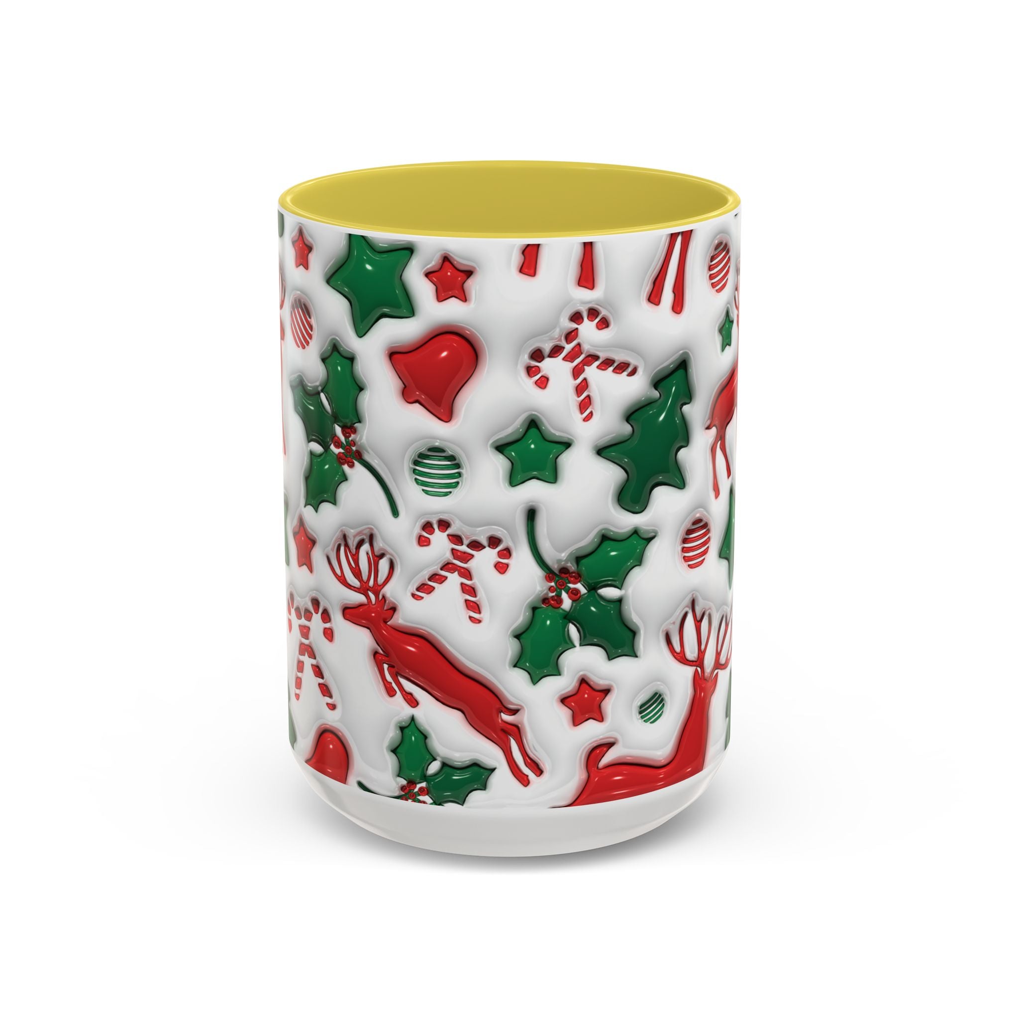 Festive Holiday Mugs, Christmas Coffee Cups, Colorful Reindeer and Candy Cane Design, Cozy Winter Drinkware, Perfect Gift for Holidays