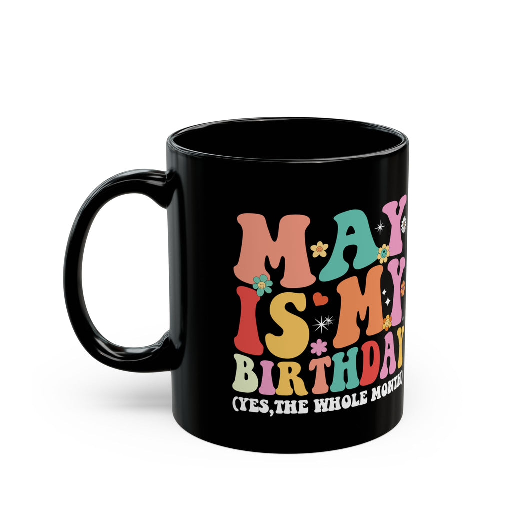 May Is My Birthday Mug | Retro Floral Birthday Month Design