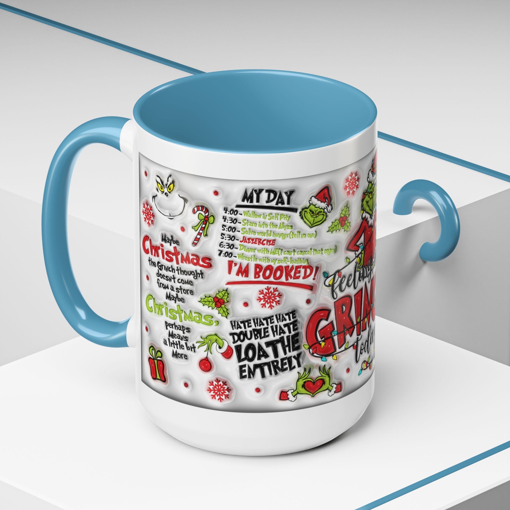 Grinchy Holiday Coffee Mug — "Feeling Extra Grinchy Today" Accent Mug (11/15oz)