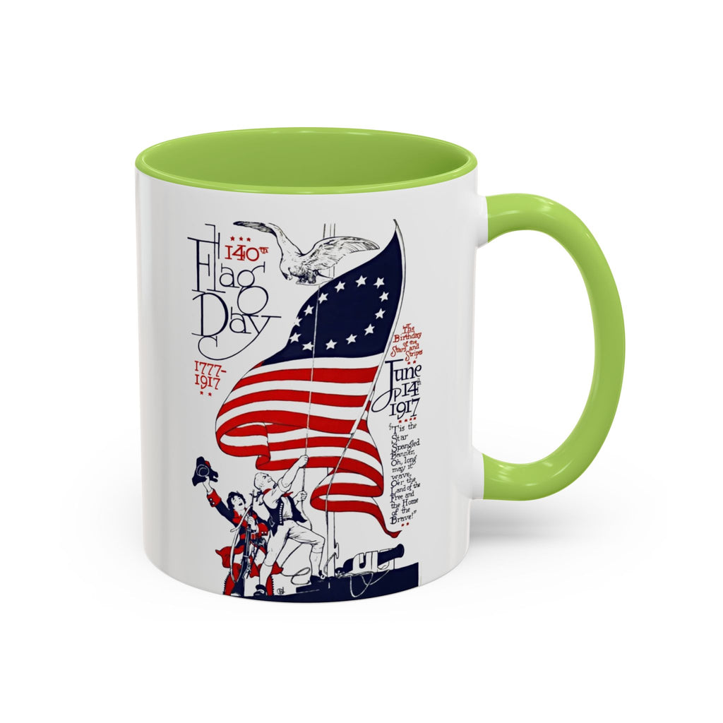 American Flag Day June 14th Parade Illustration Mug | Accent Coffee Mug