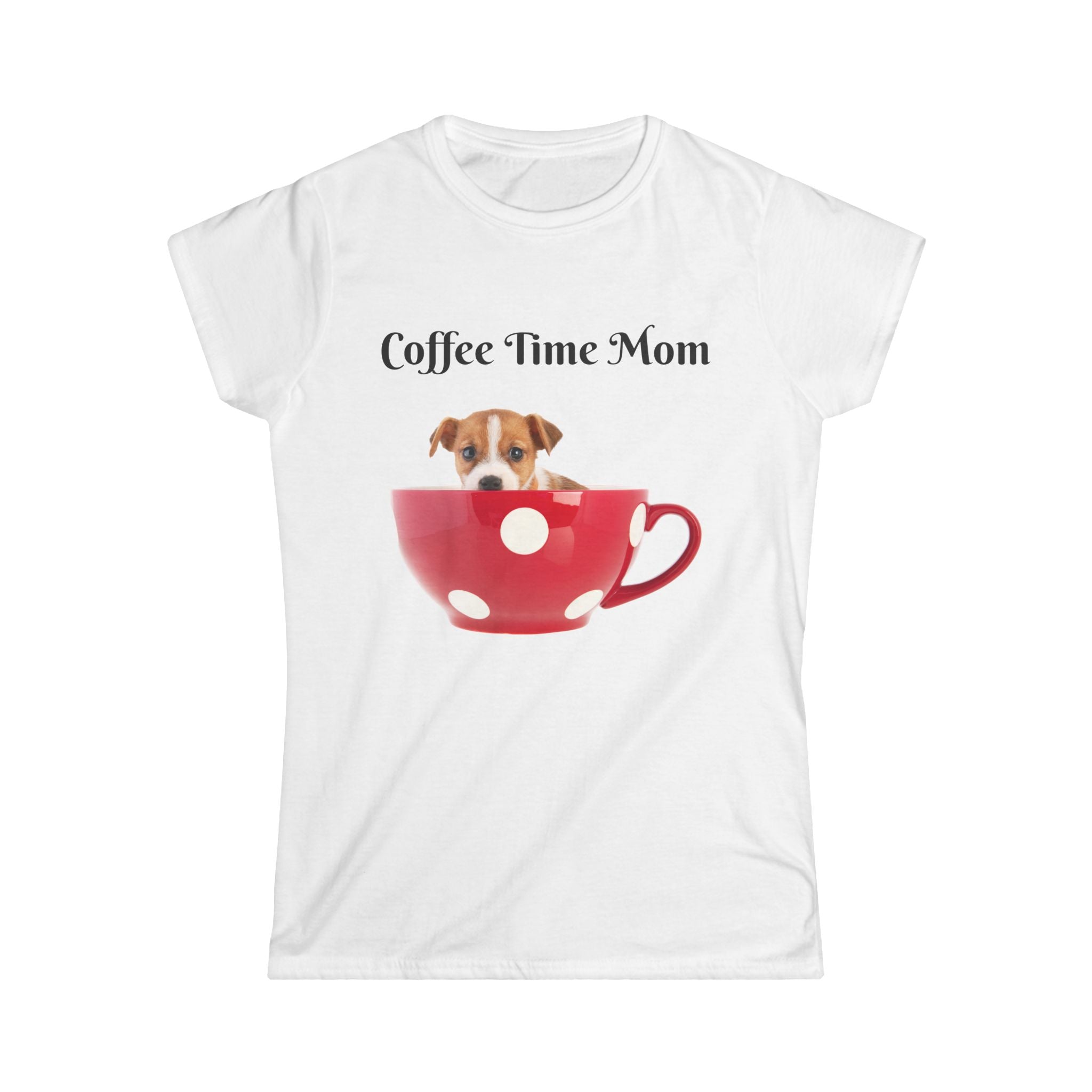 Coffee Time Mom T-Shirt, Cute Dog Tee, Fun Gift for Moms, Coffee Lover Shirt, Pet Lover Apparel, Mother's Day Gift
