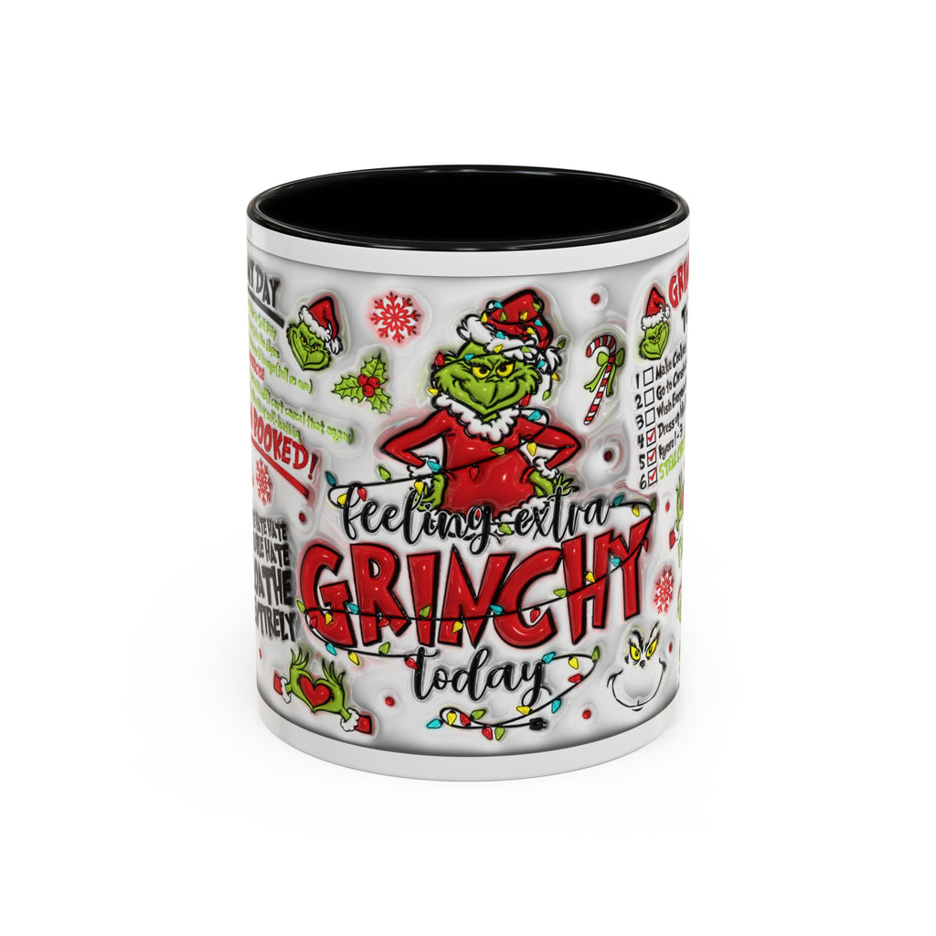 Grinchy Holiday Coffee Mug — "Feeling Extra Grinchy Today" Accent Mug (11/15oz)