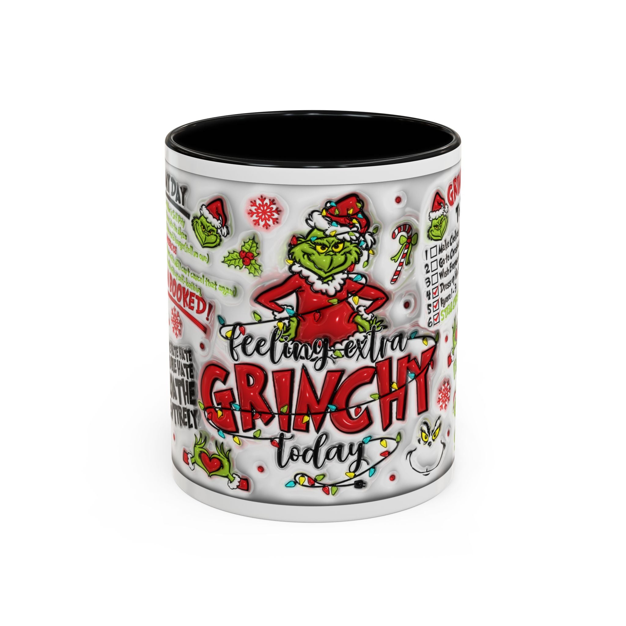 Grinchy Holiday Coffee Mug — "Feeling Extra Grinchy Today" Accent Mug (11/15oz)