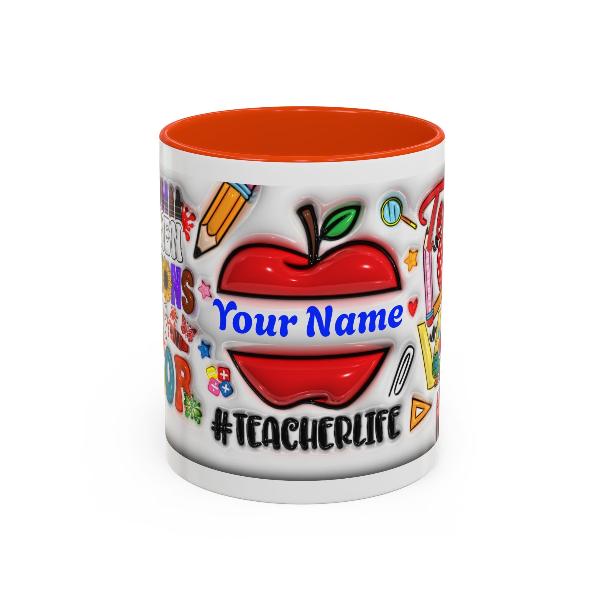 Personalized Teacher Mugs | Colorful 11oz & 15oz Coffee Cups | Fun Gift for Educators | Back to School | Teacher Appreciation