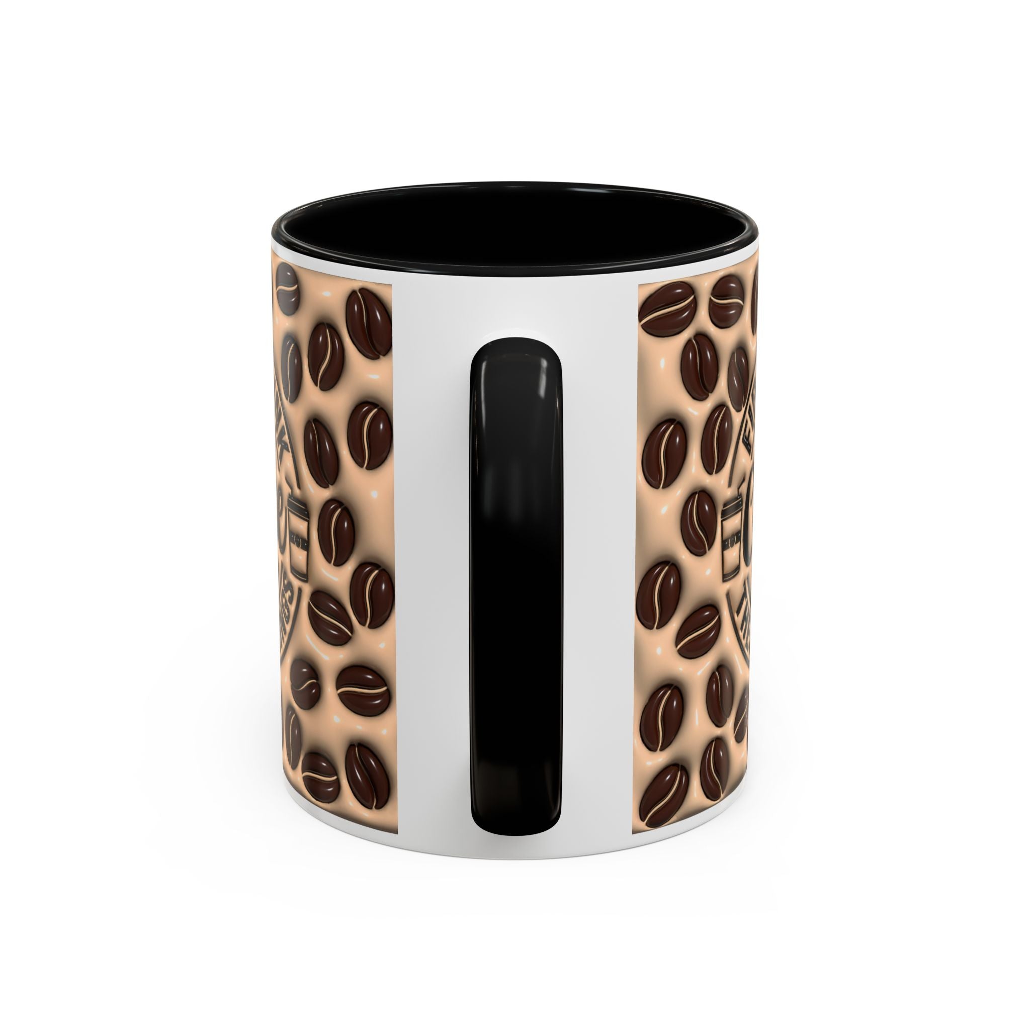 Coffee Beans Pattern First I Drink Coffee Mug | Accent 11oz 15oz