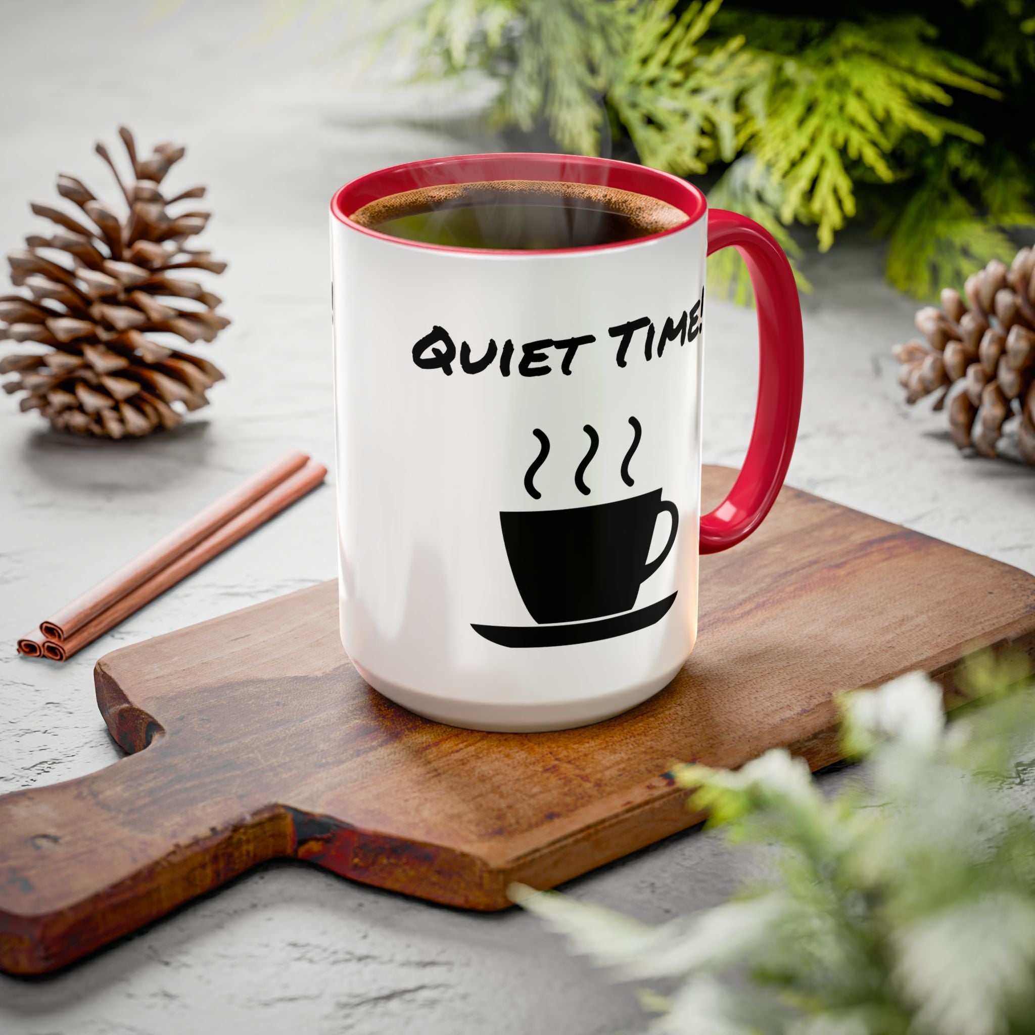 Quiet Time Coffee Mug — Black Accent 11oz/15oz