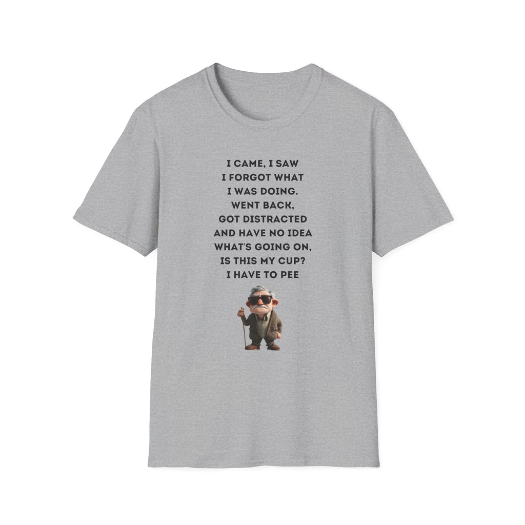 Forgetful Mini Character I Have To Pee T-Shirt | Funny Quote Tee