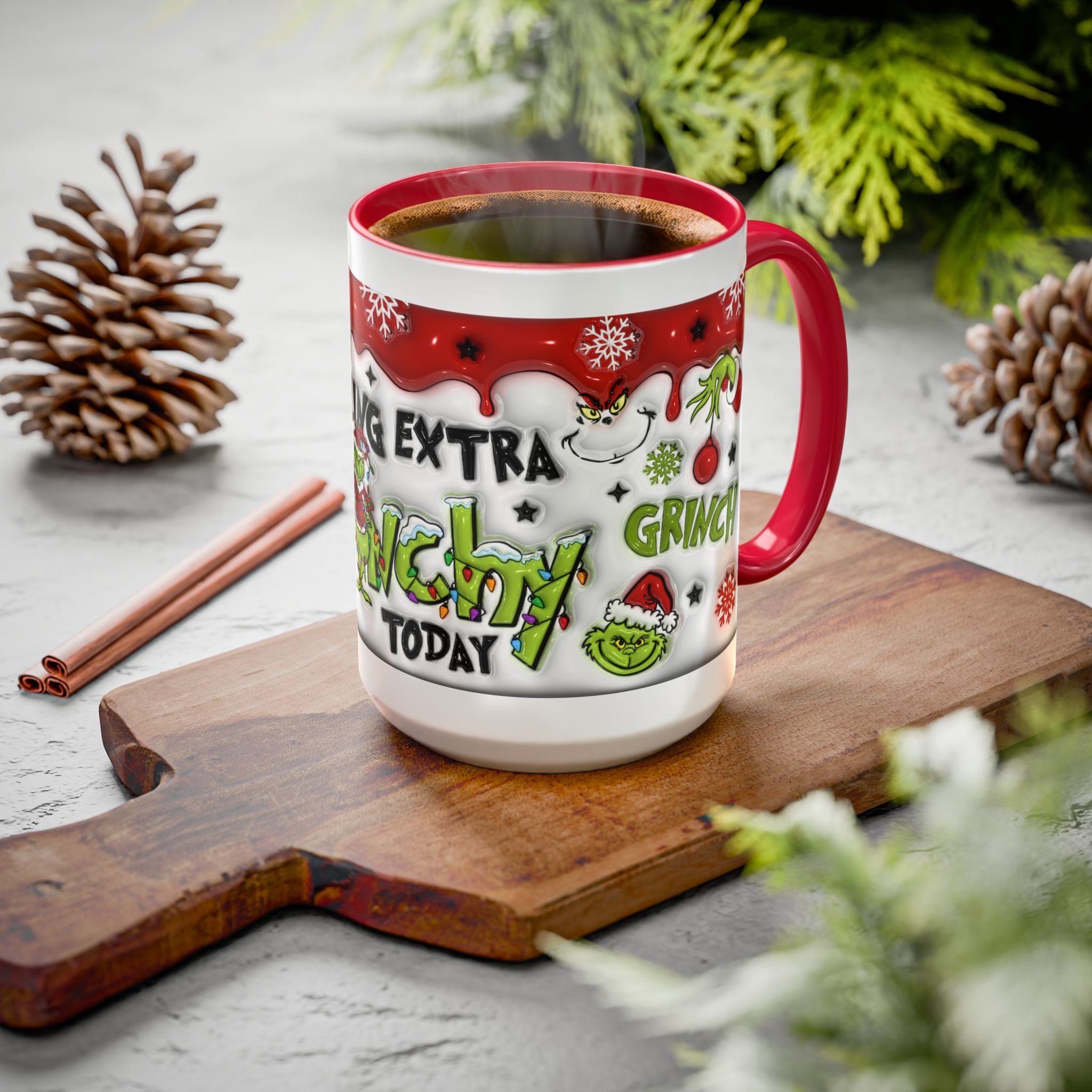 Grinch Holiday Mug - Feeling Extra Grinchy Today! Christmas Gift, Funny Coffee Cup, Holiday Decor, Winter Warmth