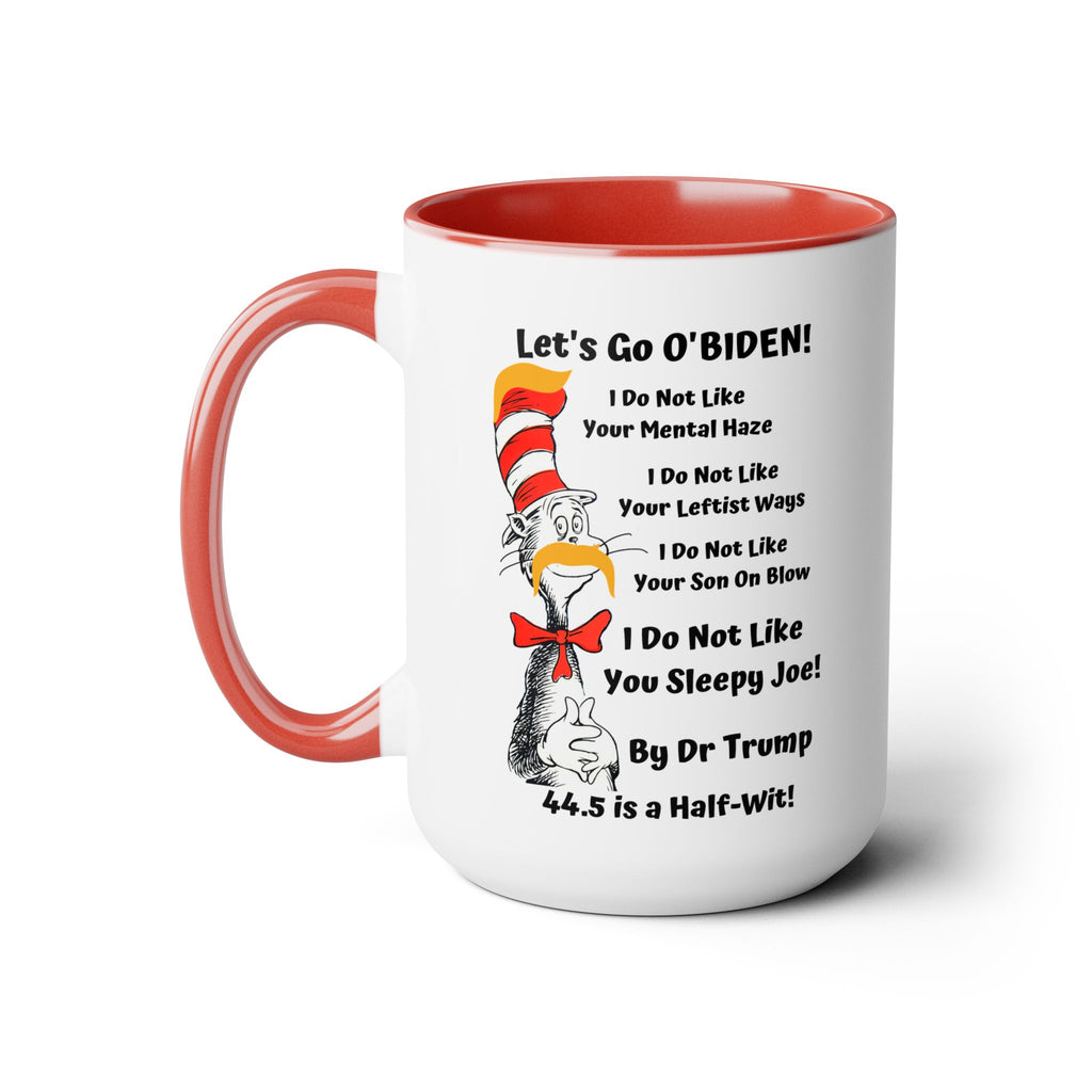 Dr. TRUMP and O'BIDEN 44.5 -  Two-Tone Coffee Mugs, 15oz