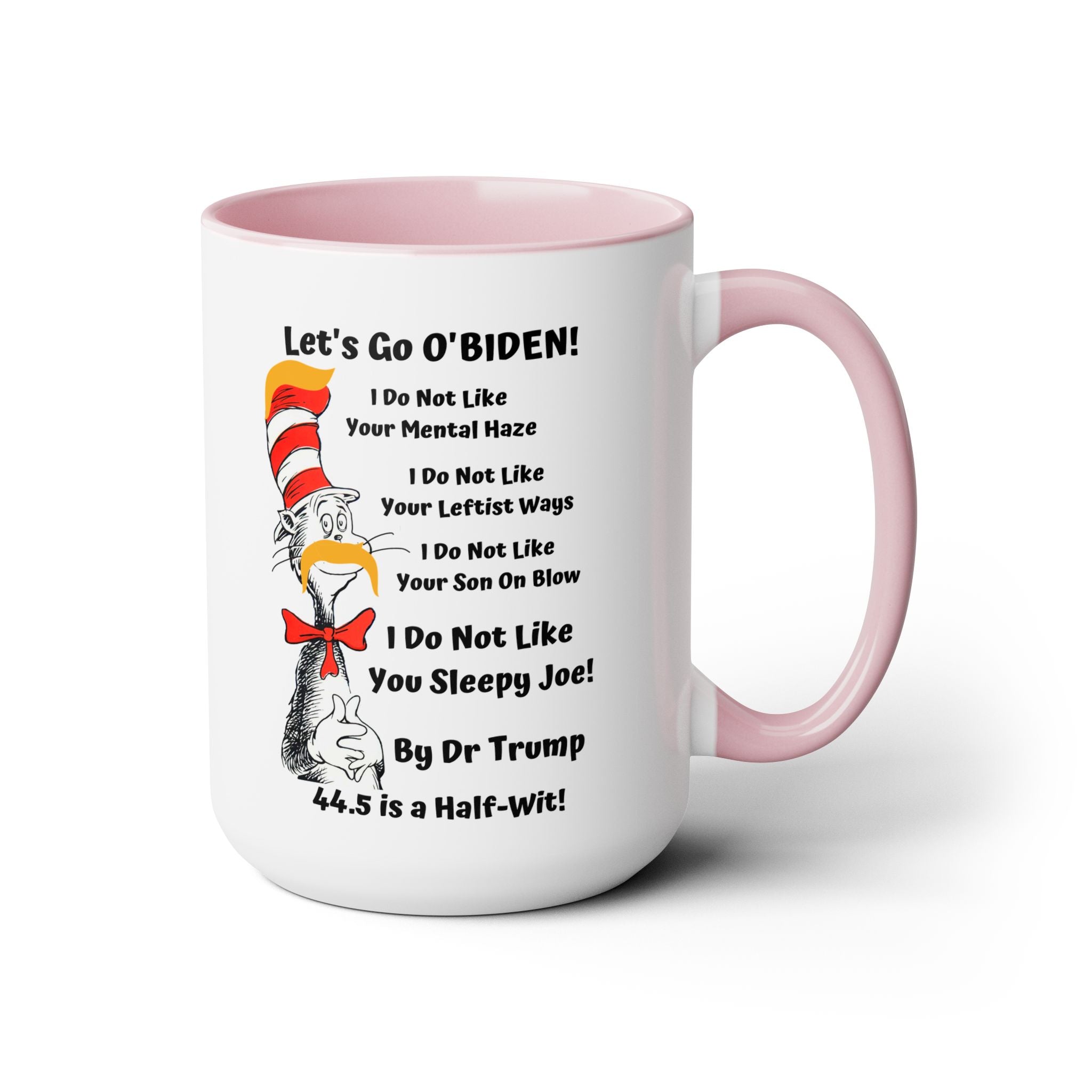 Dr. TRUMP and O'BIDEN 44.5 -  Two-Tone Coffee Mugs, 15oz