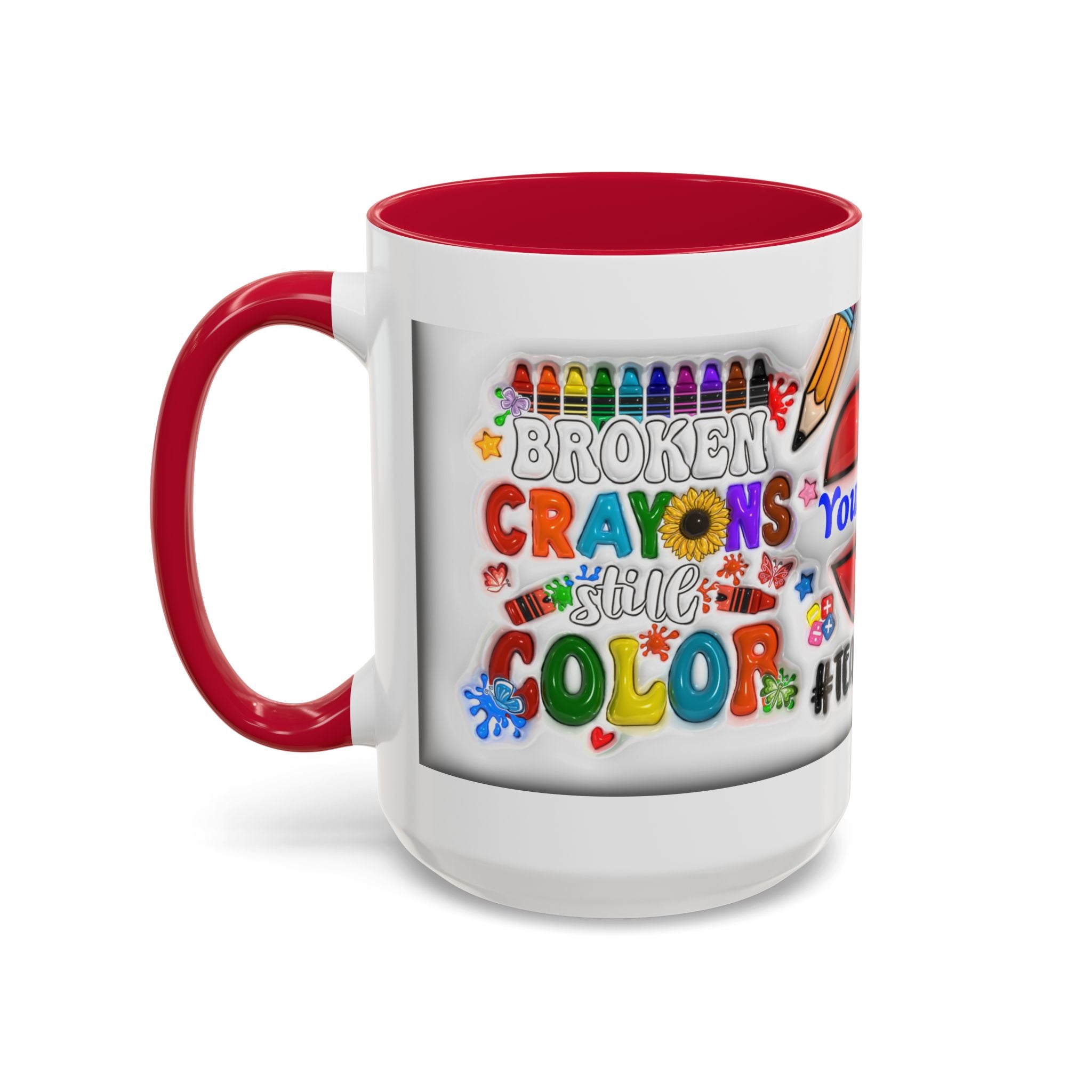 Personalized Teacher Mugs | Colorful 11oz & 15oz Coffee Cups | Fun Gift for Educators | Back to School | Teacher Appreciation