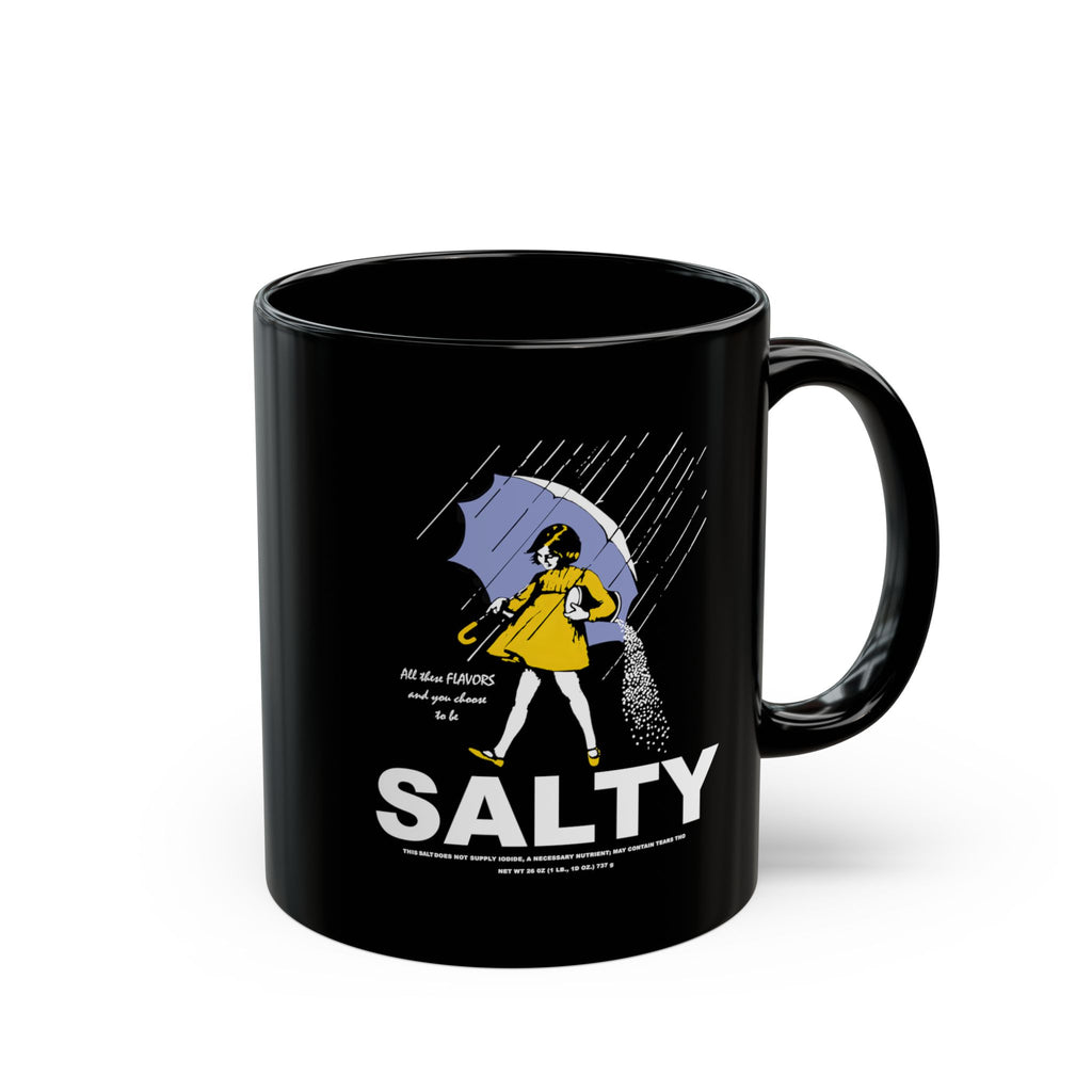 Salty Rainy Day Coffee Mug — Funny 'Salty' Rain Umbrella Design (11oz & 15oz)