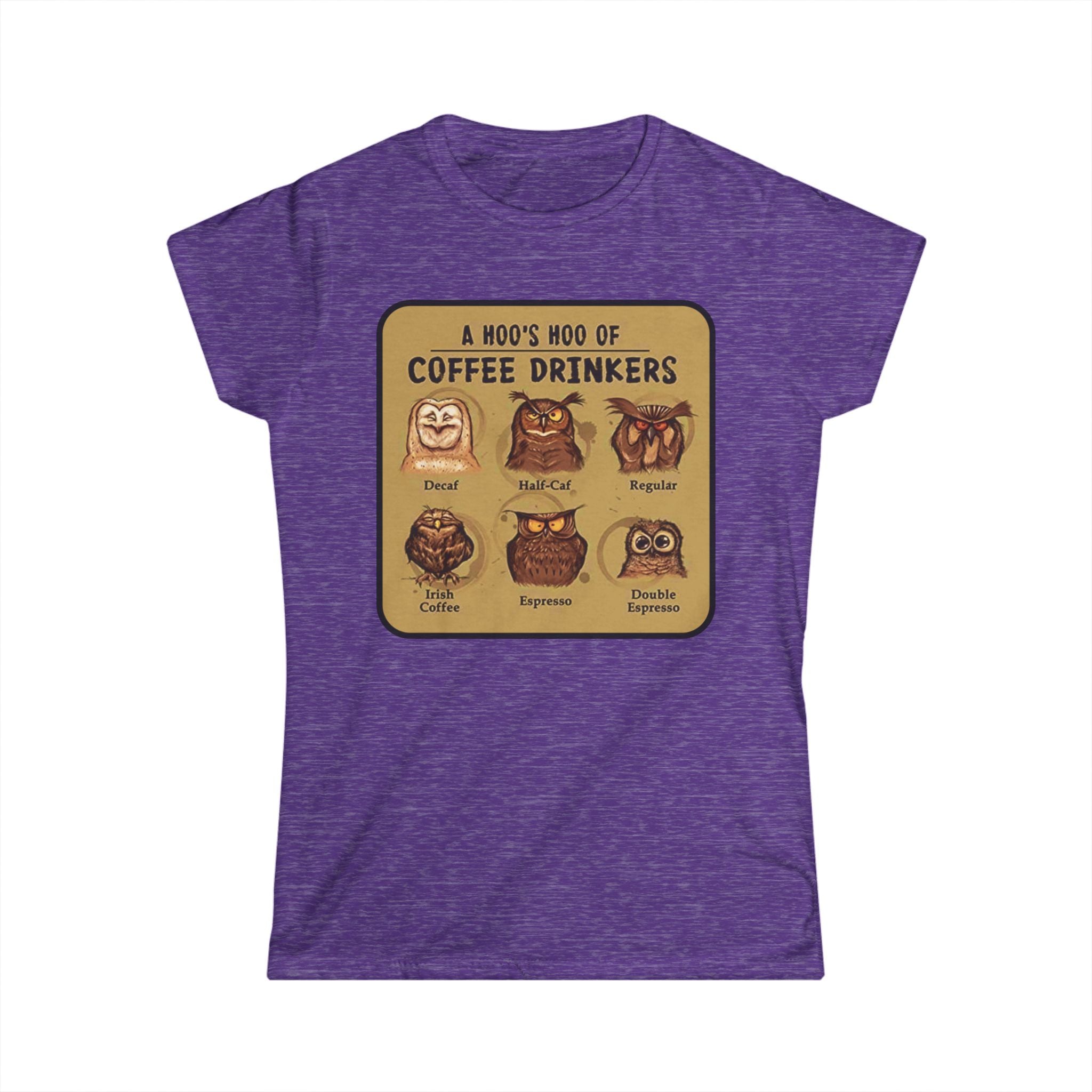 Coffee Drinkers Owl Chart Womans T-Shirt | Cute Coffee Owl Illustration