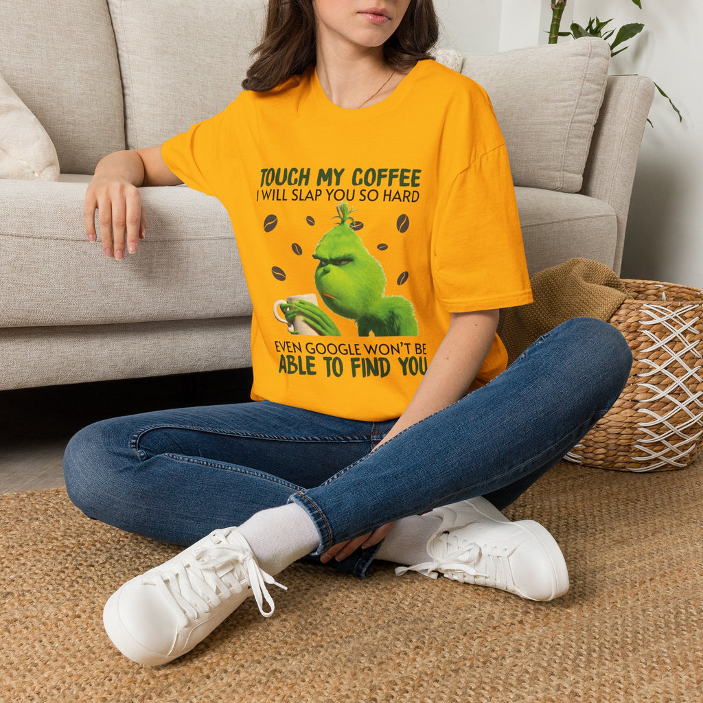 Funny Grinch Coffee T-Shirt, Unisex Tee for Coffee Lovers, Holiday Gift, Quirky Humor Shirt, Perfect for Christmas and Birthdays