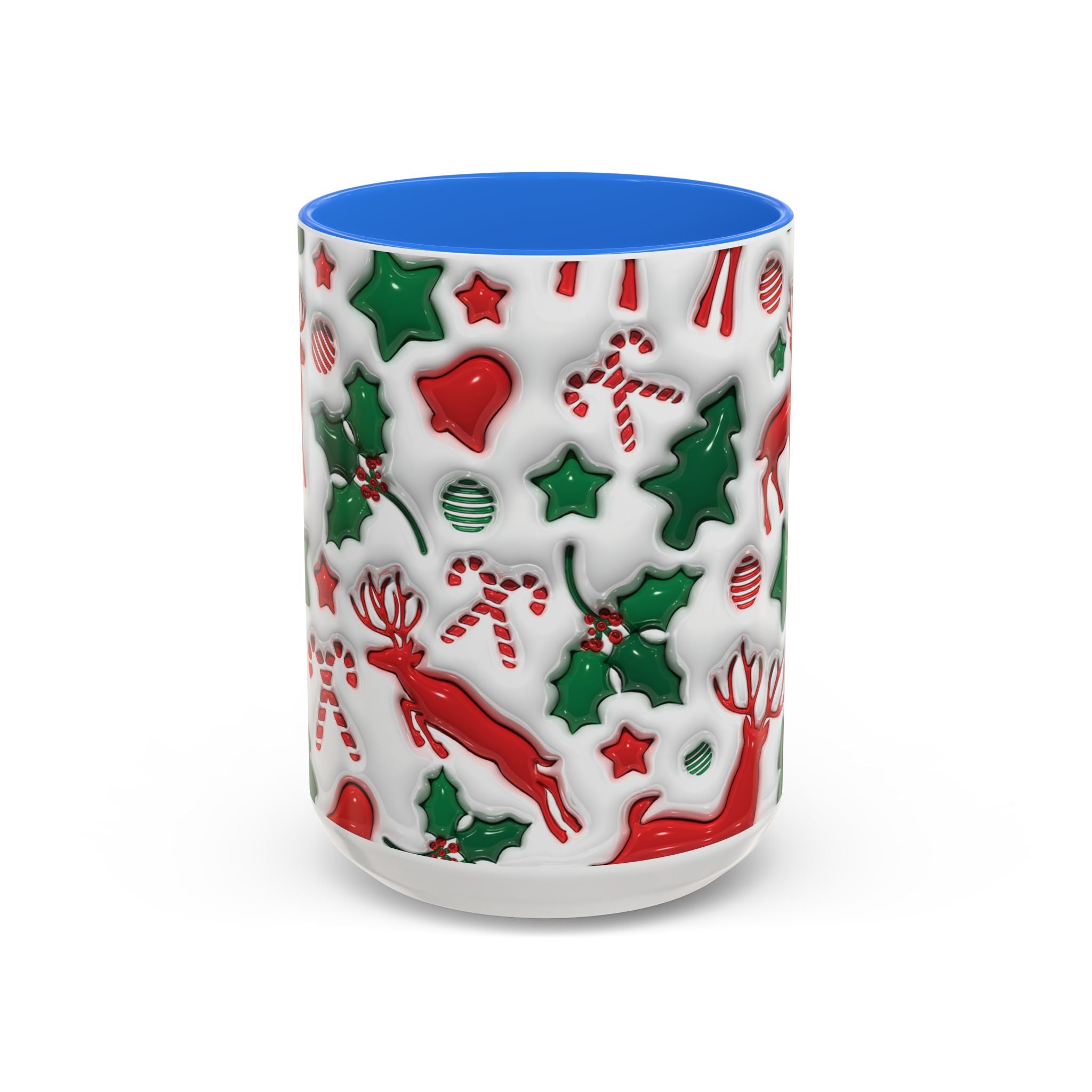 Festive Holiday Mugs, Christmas Coffee Cups, Colorful Reindeer and Candy Cane Design, Cozy Winter Drinkware, Perfect Gift for Holidays