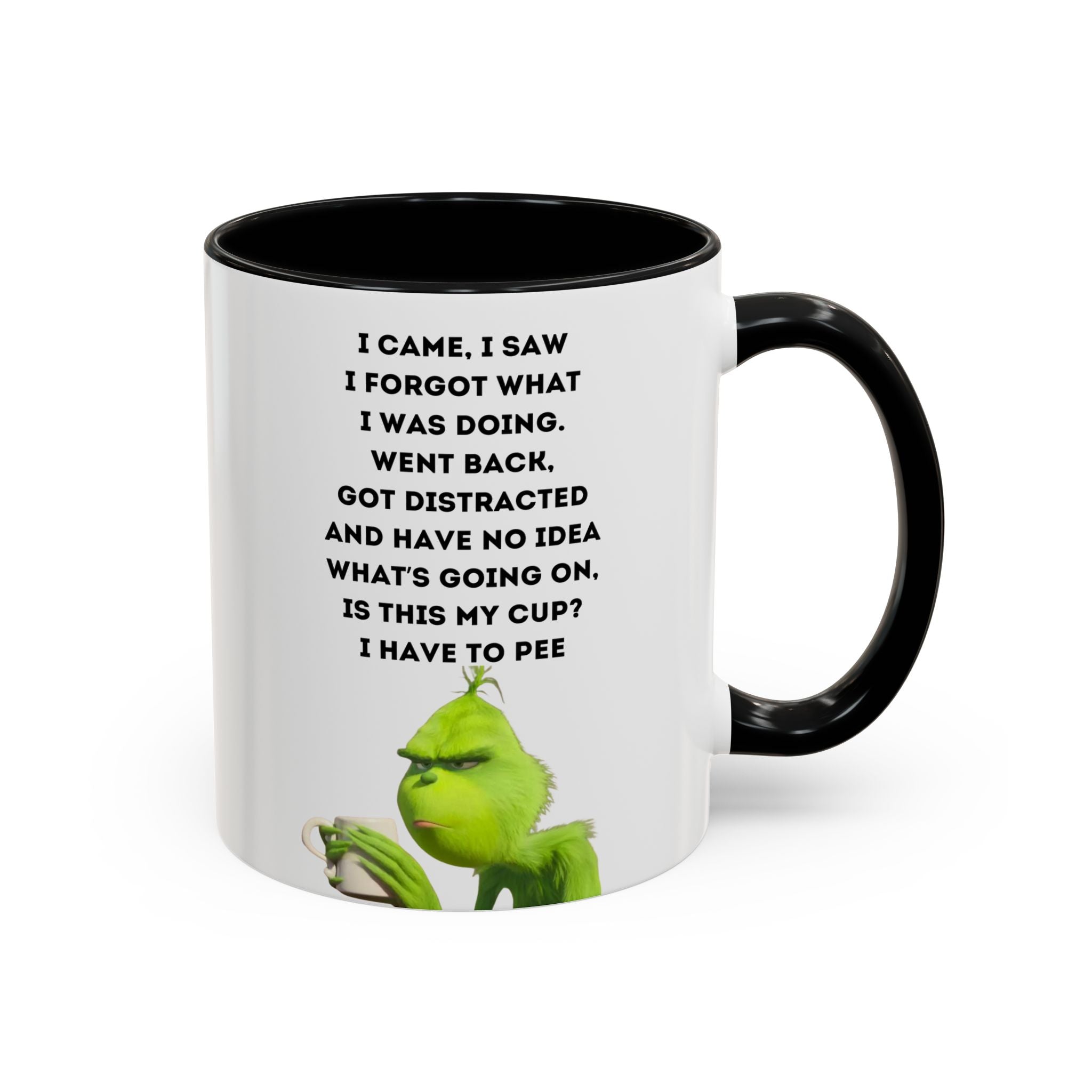 Grumpy Grinch Quote Accent Coffee Mug | Funny Holiday Coffee Cup