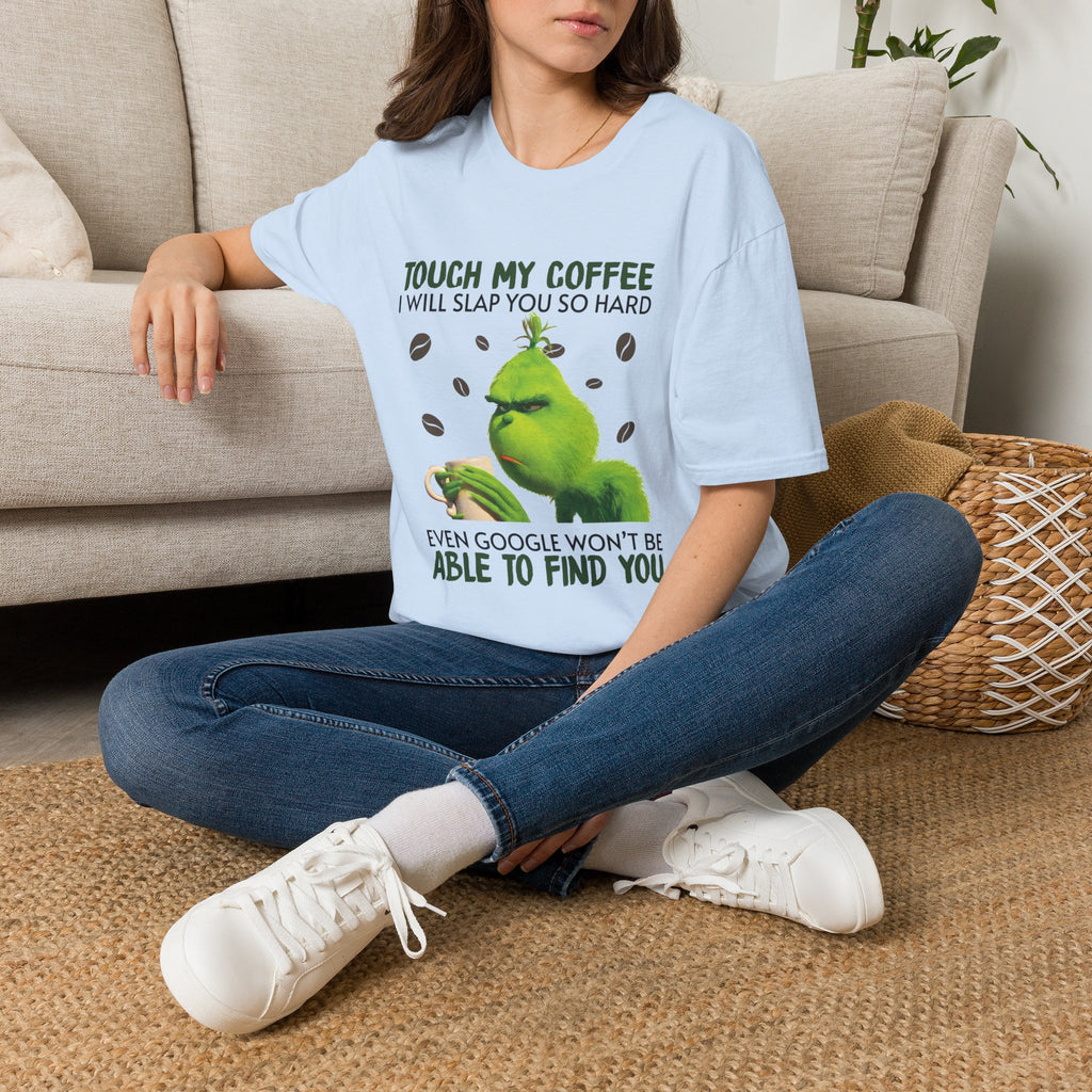 Funny Grinch Coffee T-Shirt, Unisex Tee for Coffee Lovers, Holiday Gift, Quirky Humor Shirt, Perfect for Christmas and Birthdays