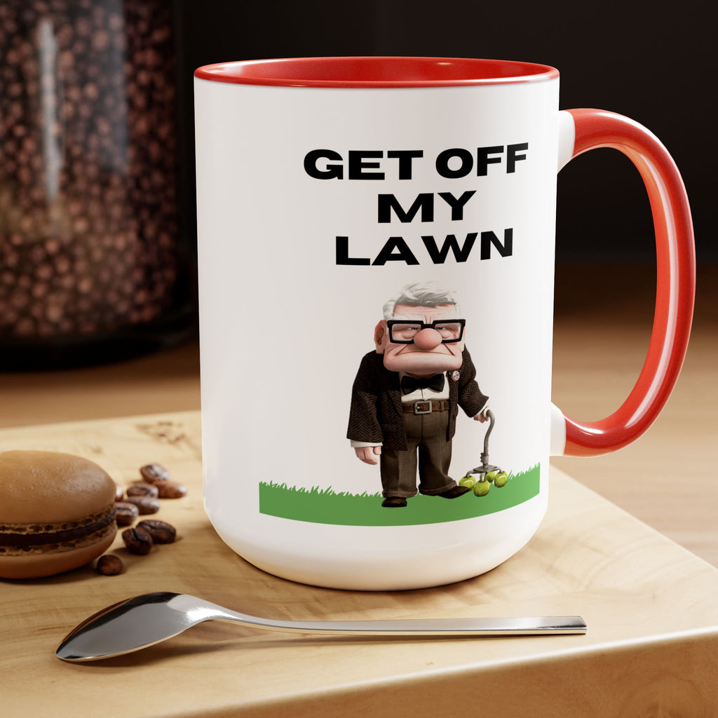 Get Off My Lawn Two-Tone Coffee Mugs, 15oz
