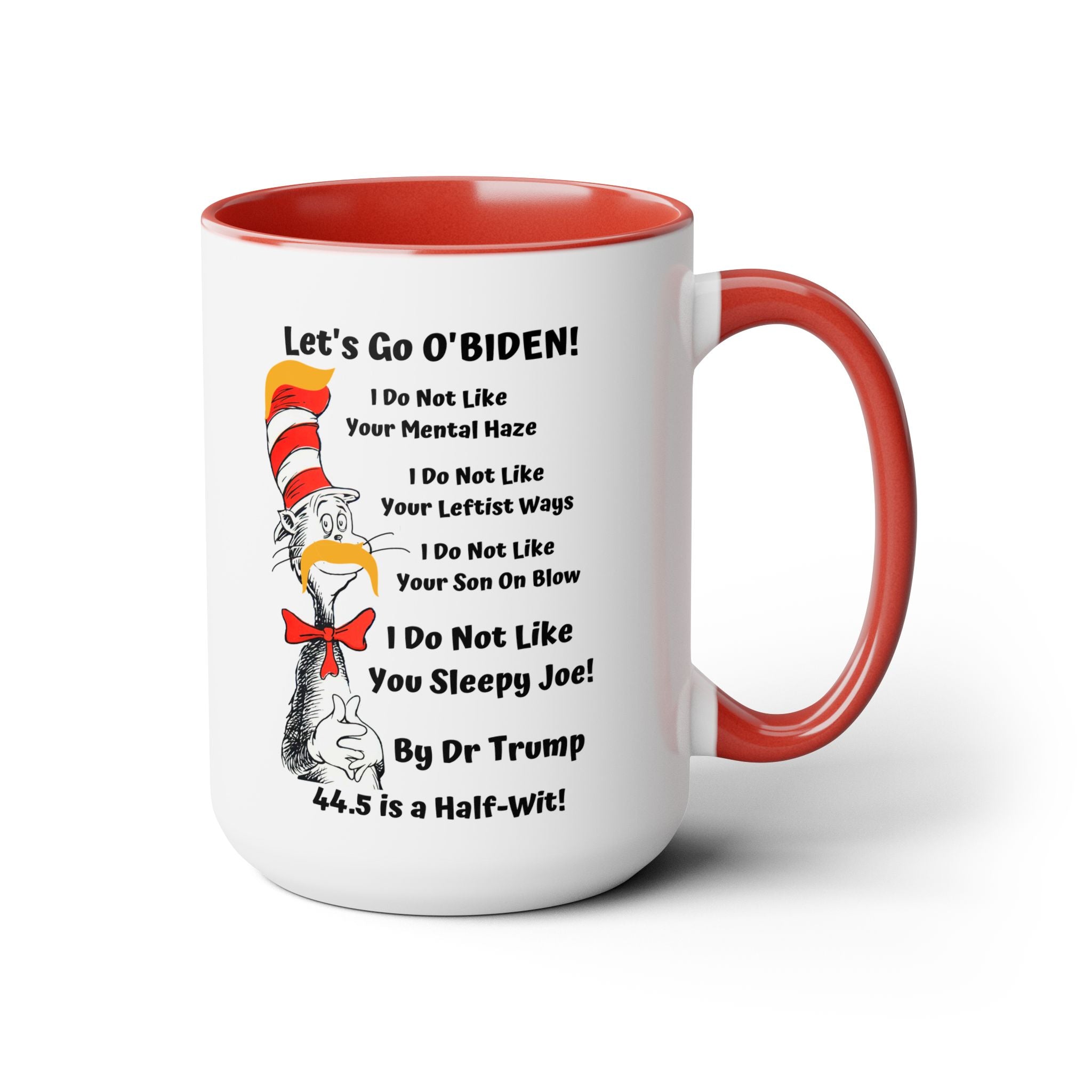 Dr. TRUMP and O'BIDEN 44.5 -  Two-Tone Coffee Mugs, 15oz