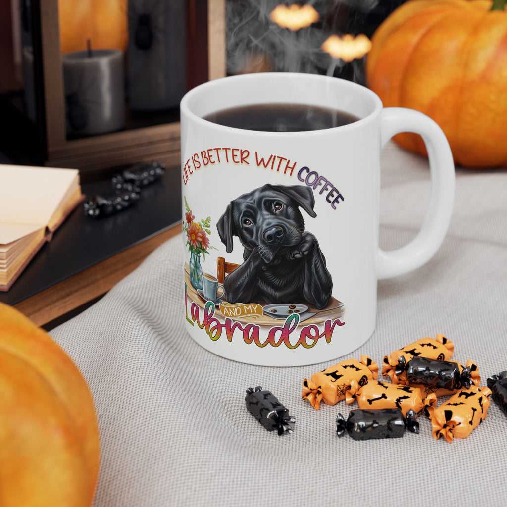 Life Is Better With Coffee Labrador Mug | Ceramic Dog Lover Coffee Cup