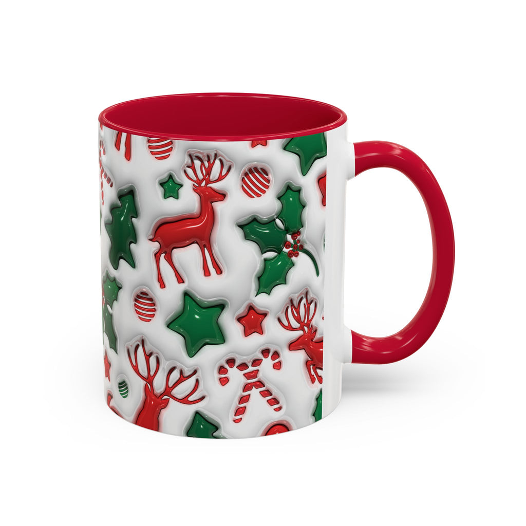 Festive Holiday Mugs, Christmas Coffee Cups, Colorful Reindeer and Candy Cane Design, Cozy Winter Drinkware, Perfect Gift for Holidays