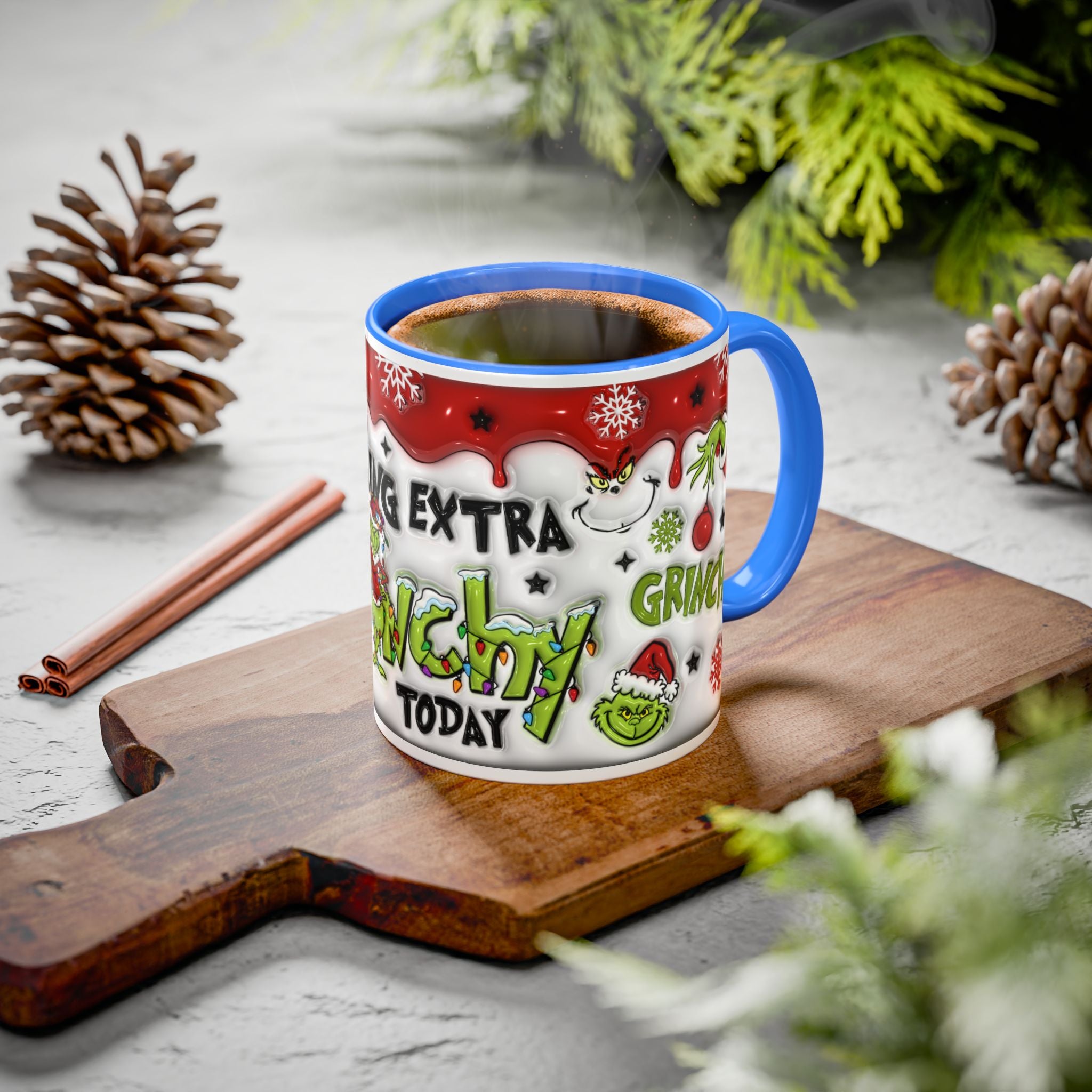 Grinch Holiday Mug - Feeling Extra Grinchy Today! Christmas Gift, Funny Coffee Cup, Holiday Decor, Winter Warmth