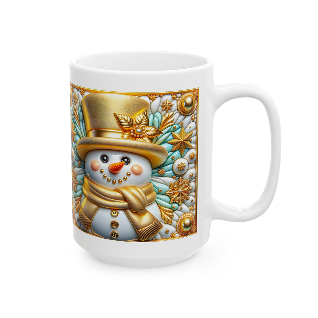 Festive Snowman Ceramic Mug - Perfect for Holiday Gifting, Winter Celebrations, Cozy Home Decor, Christmas Kitchenware, Seasonal Drinkware