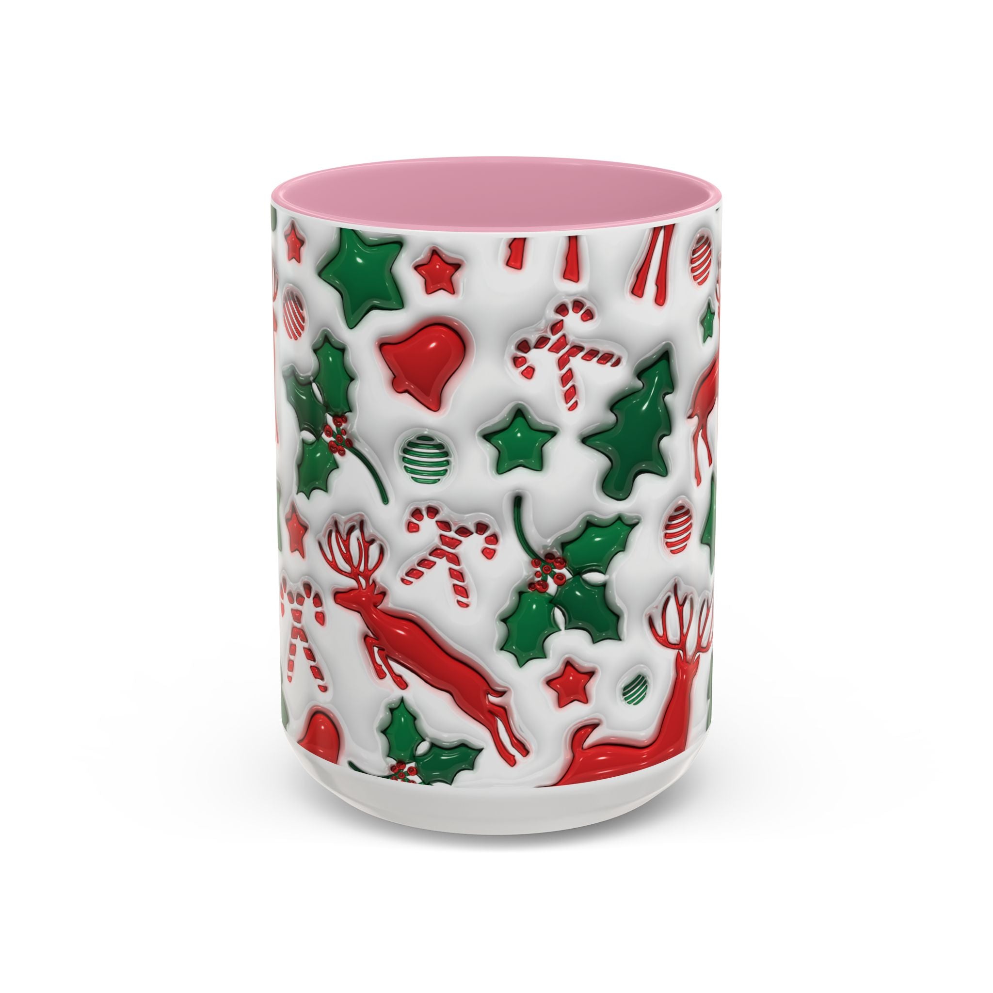 Festive Holiday Mugs, Christmas Coffee Cups, Colorful Reindeer and Candy Cane Design, Cozy Winter Drinkware, Perfect Gift for Holidays