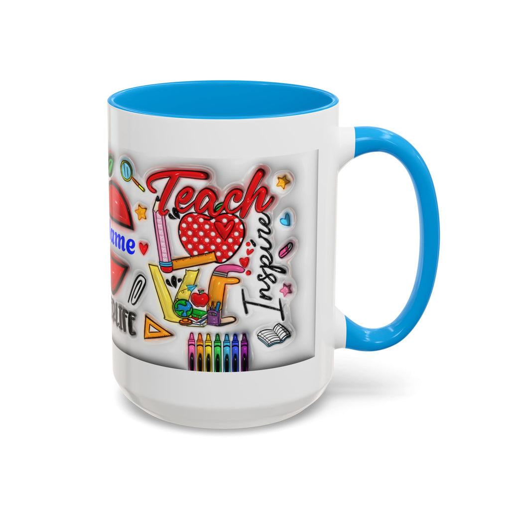 Personalized Teacher Mugs | Colorful 11oz & 15oz Coffee Cups | Fun Gift for Educators | Back to School | Teacher Appreciation