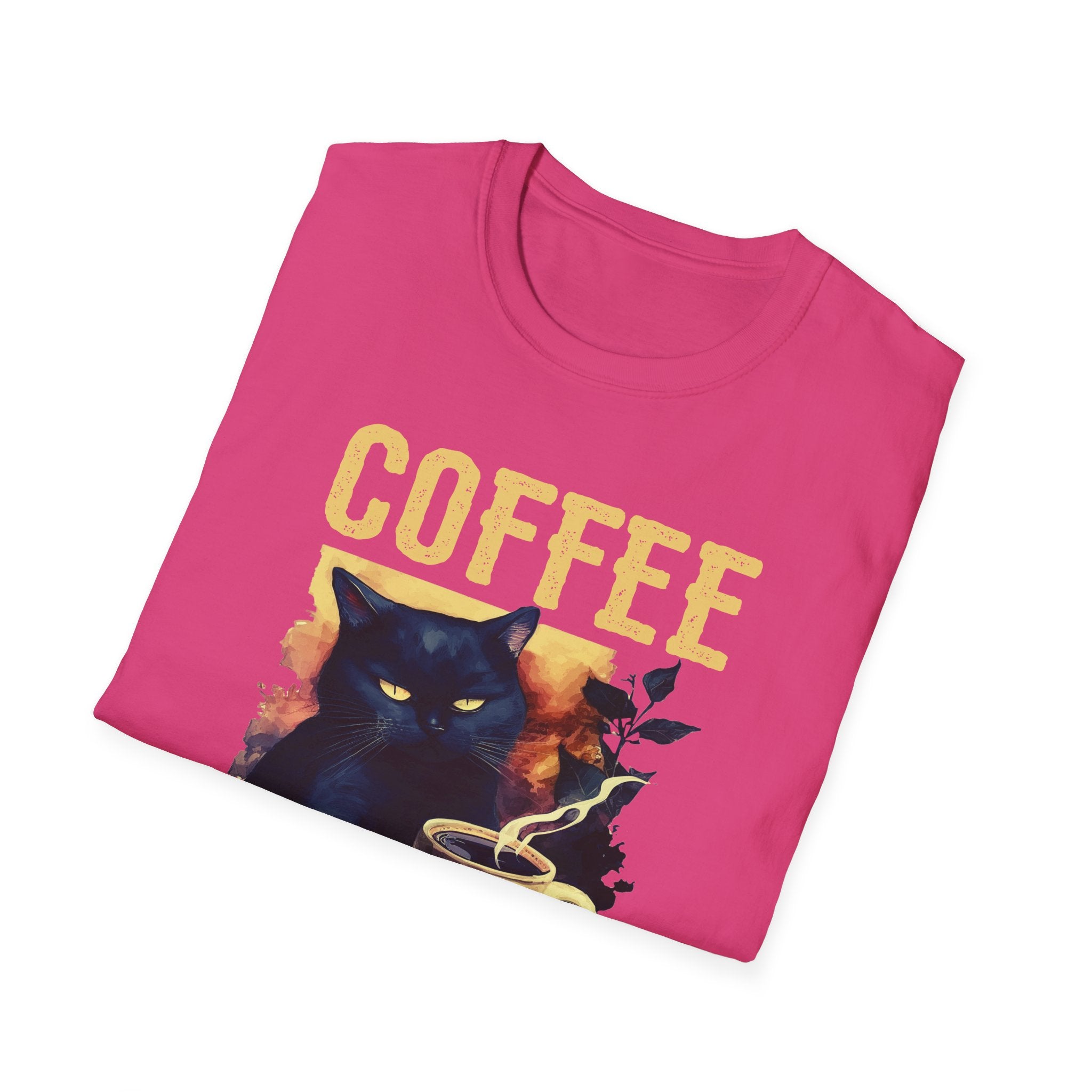 Coffee Because Murder Is Wrong T-Shirt | Black Cat Coffee Tee