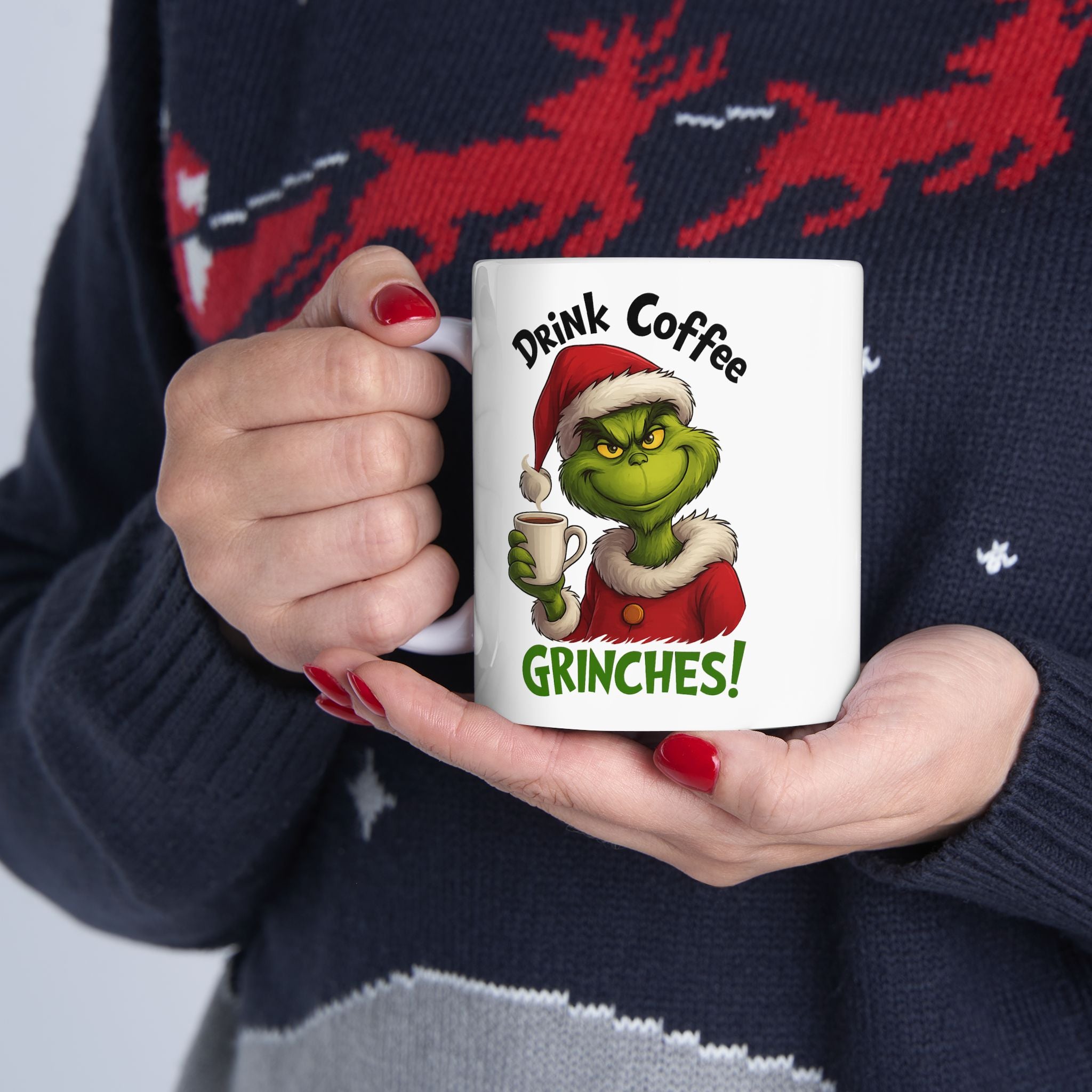 Grinch Coffee Ceramic Mug - Perfect Holiday Gift, Xmas Mug, Funny Coffee Cup, Grinch Lovers, Christmas Decor