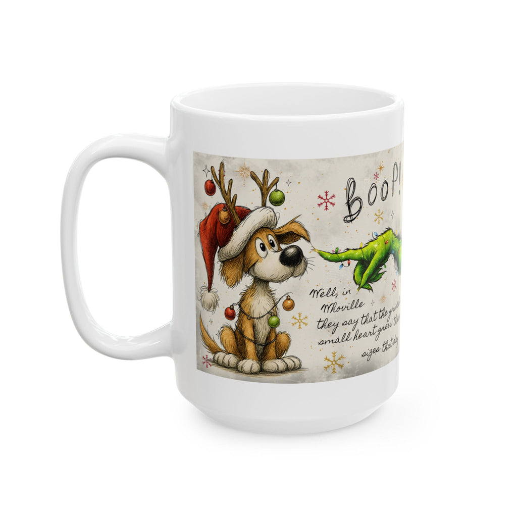 Grinch Paw & Reindeer Puppy Christmas Mug | Ceramic Coffee Mug