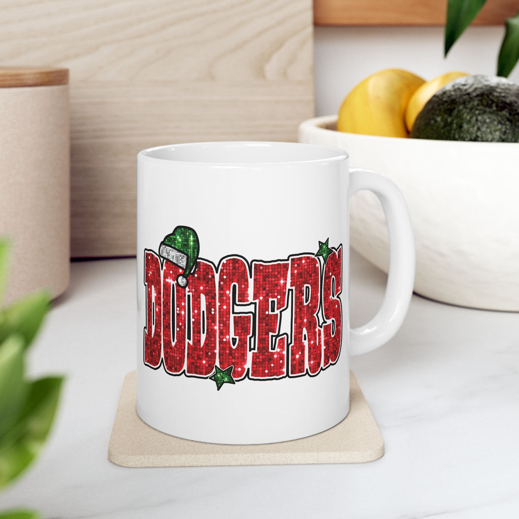 Doyers Festive Holiday Mug - Perfect for Christmas Cheer, Gift for Coffee Lovers, Cute Seasonal Drinkware, LA Dodgers, Holiday Decor