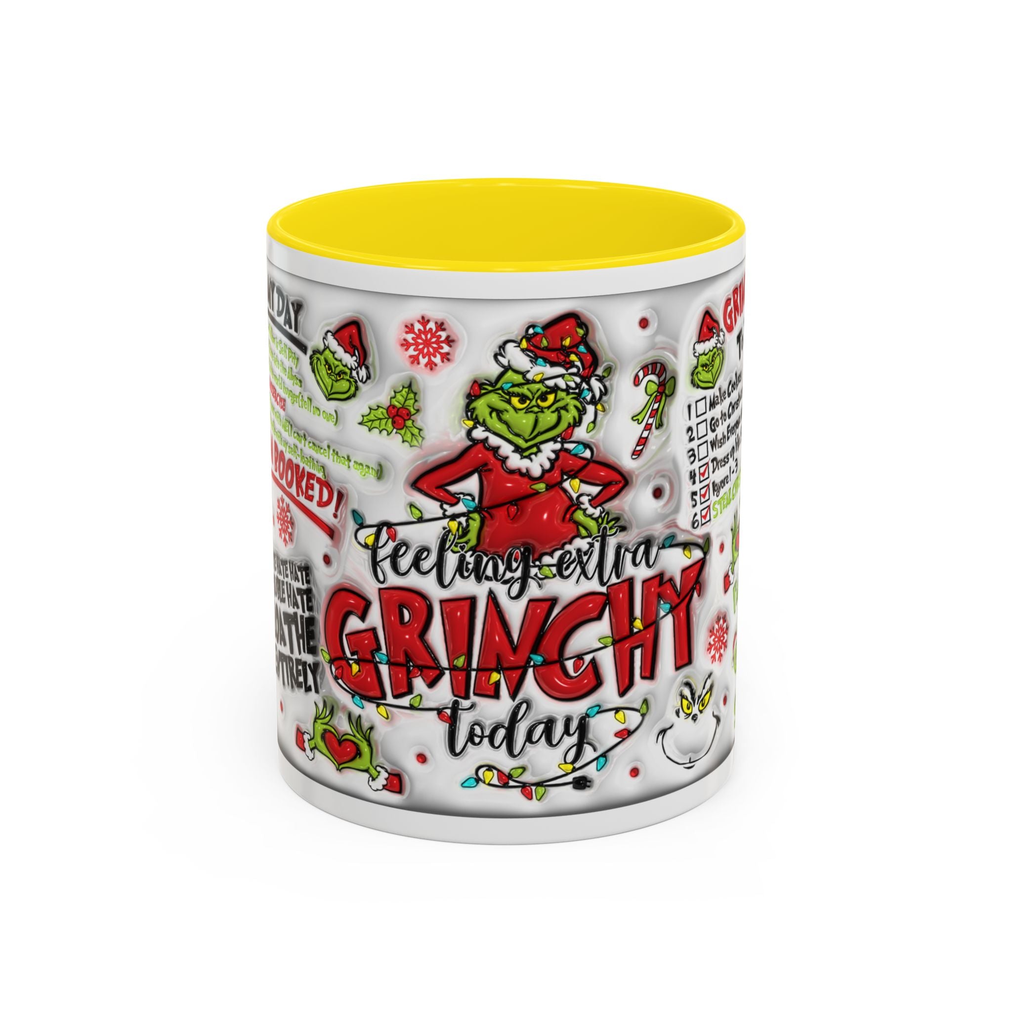Grinchy Holiday Coffee Mug — "Feeling Extra Grinchy Today" Accent Mug (11/15oz)