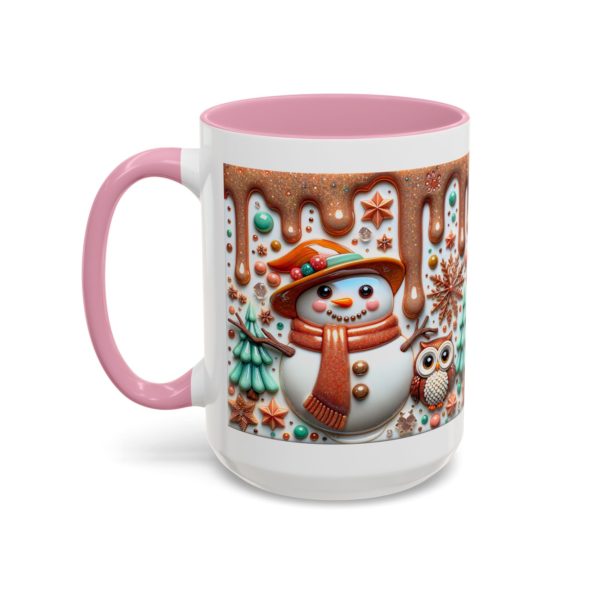 Colorful Holiday Mugs: Festive Owl & Snowman Design, Winter Gift, Christmas Coffee Cup, Cozy Kitchen Decor, Hot Cocoa Mug