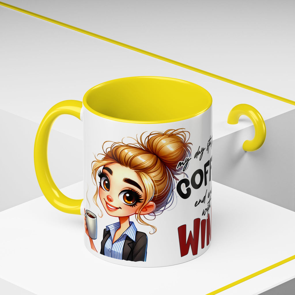 My Day Starts With Coffee and Ends With Wine Mug | Accent Coffee Mug