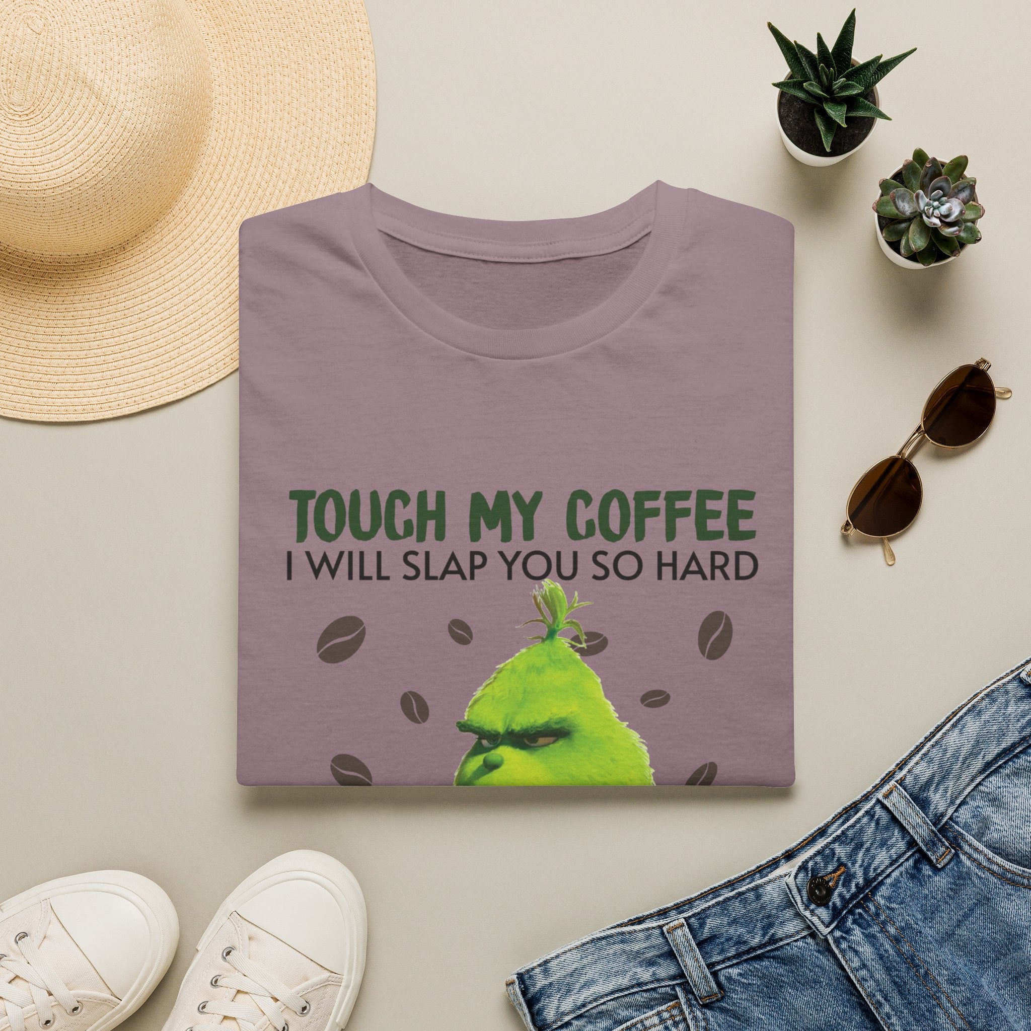 Funny Grinch Coffee T-Shirt, Unisex Tee for Coffee Lovers, Holiday Gift, Quirky Humor Shirt, Perfect for Christmas and Birthdays