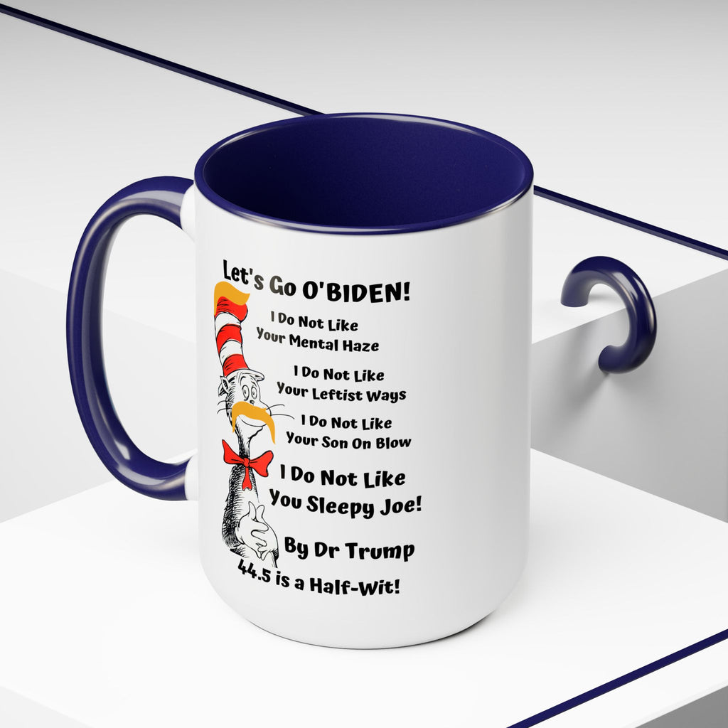 Dr. TRUMP and O'BIDEN 44.5 -  Two-Tone Coffee Mugs, 15oz