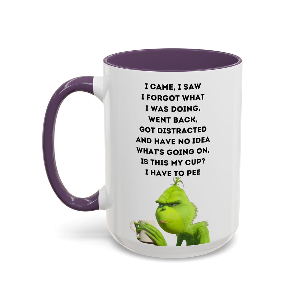 Grumpy Grinch Quote Accent Coffee Mug | Funny Holiday Coffee Cup
