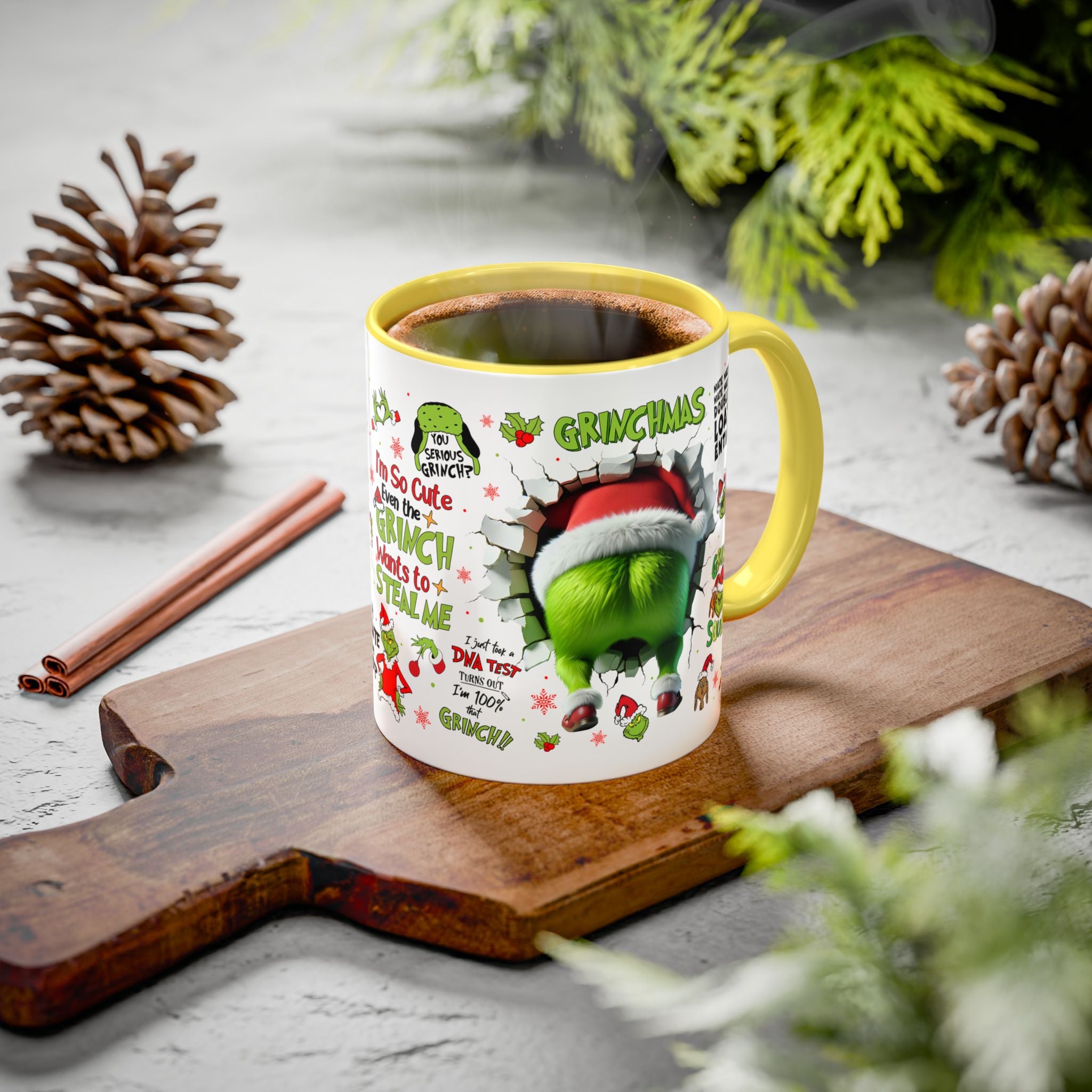 Colorful Grinch Mugs for Holiday Cheer, Funny Coffee Cups, Christmas Gift, Grinch Lovers, Festive Kitchen Decor