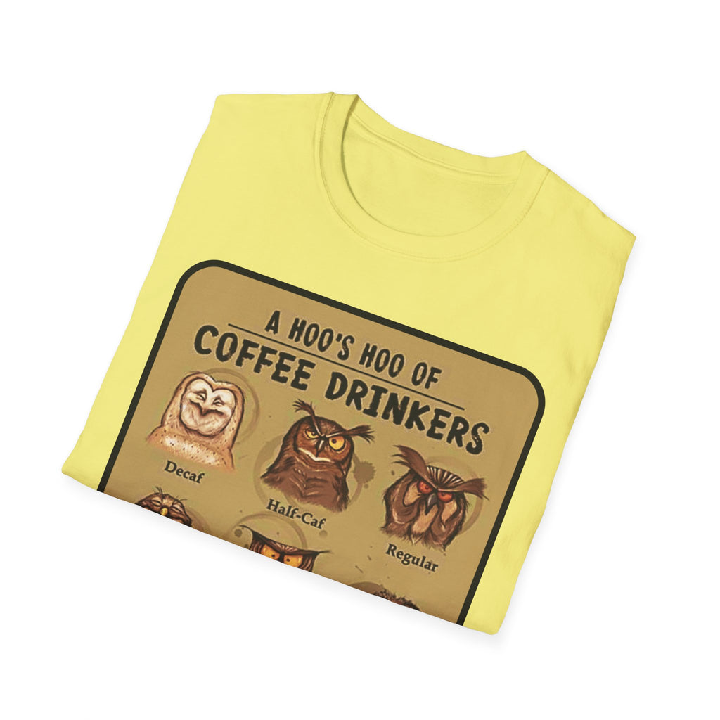 Coffee Owl Types T-Shirt | A Hoo's Hoo of Coffee Drinkers