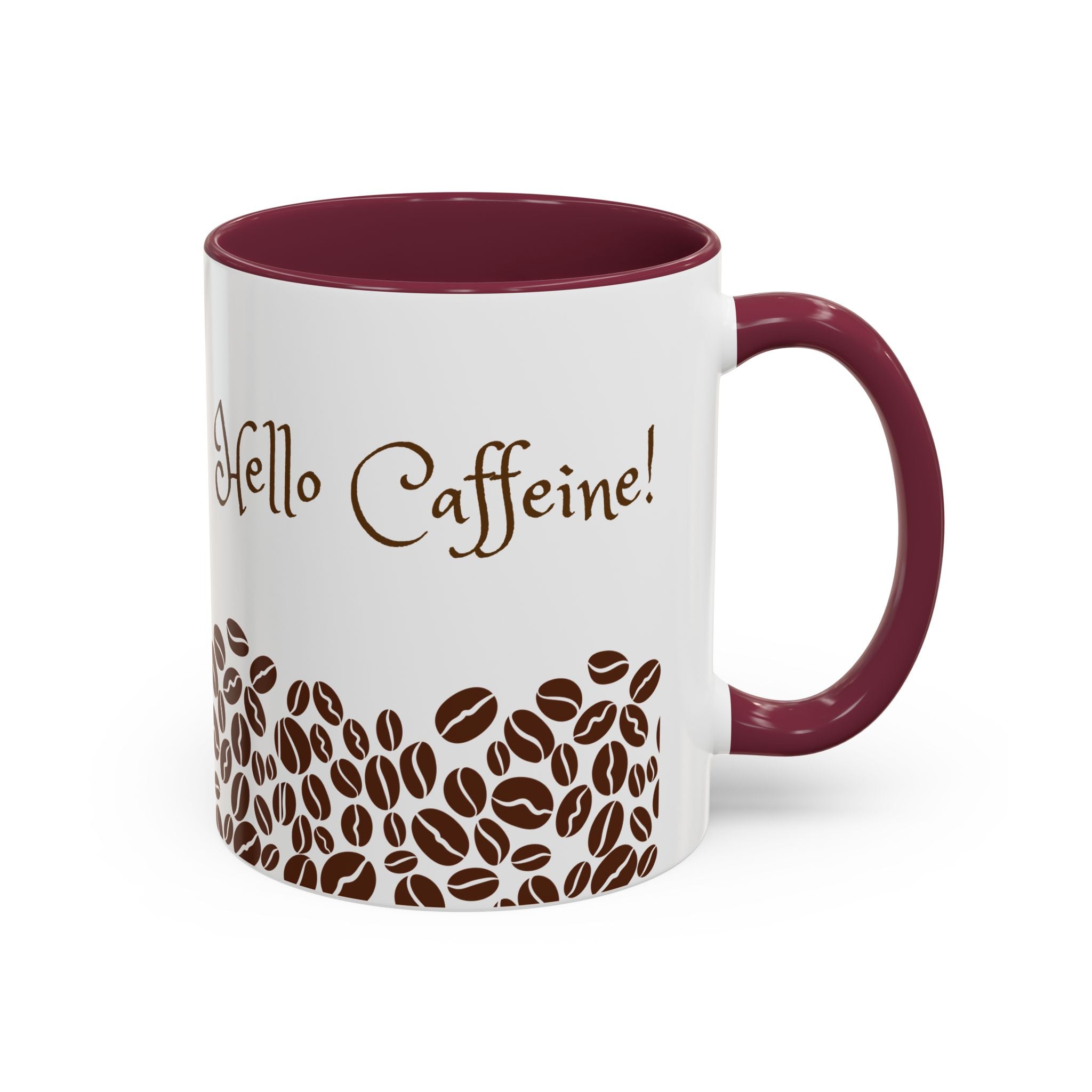 Hello Caffeine! Coffee Bean Ceramic Mug (11oz & 15oz)