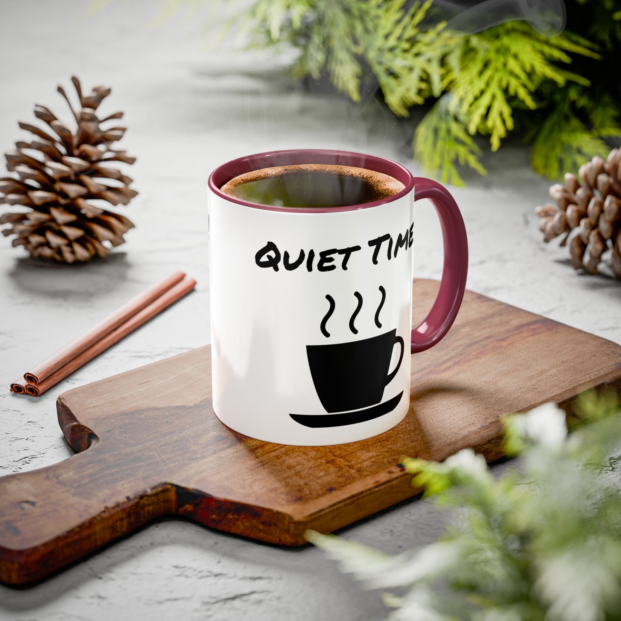 Quiet Time Coffee Mug — Black Accent 11oz/15oz