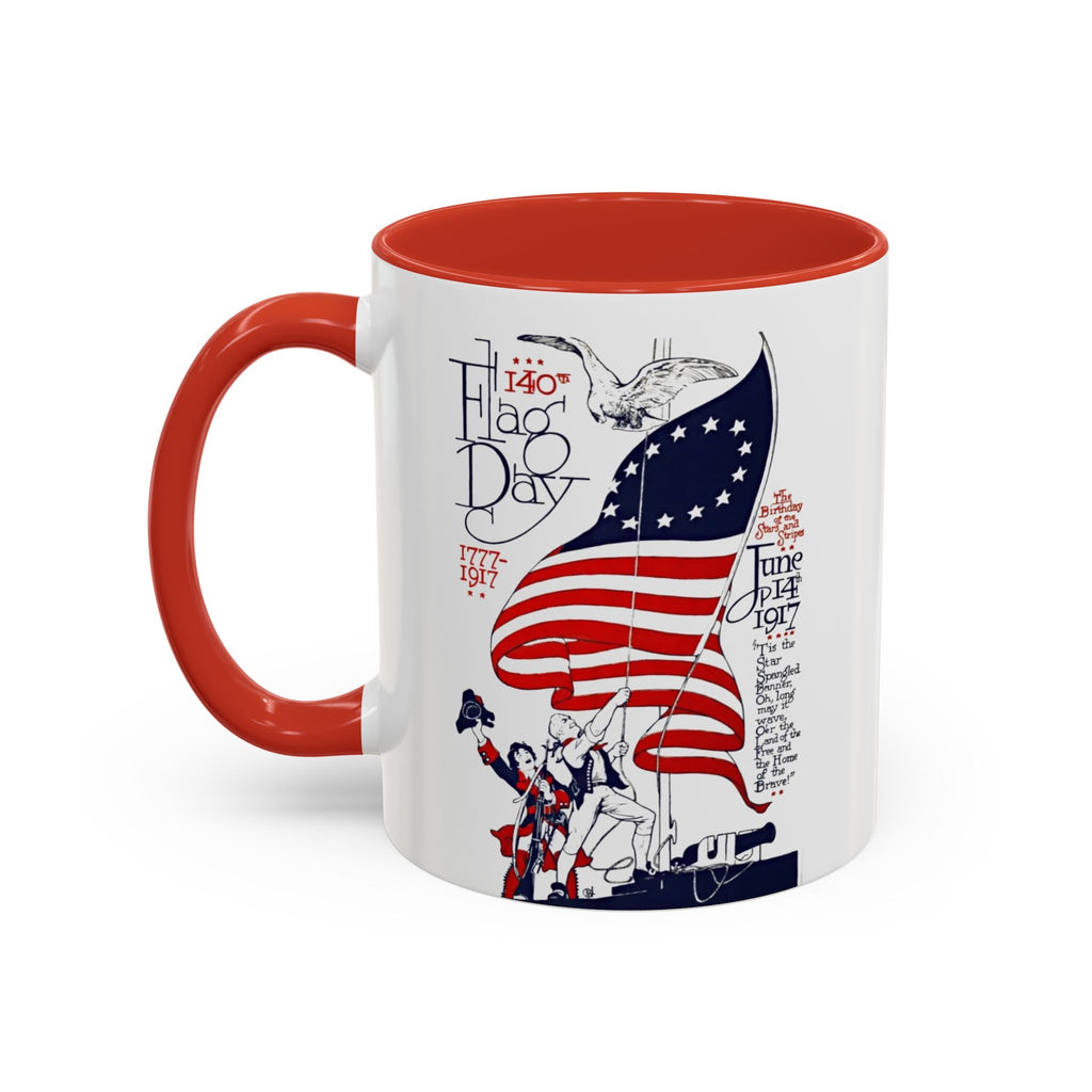 American Flag Day June 14th Parade Illustration Mug | Accent Coffee Mug