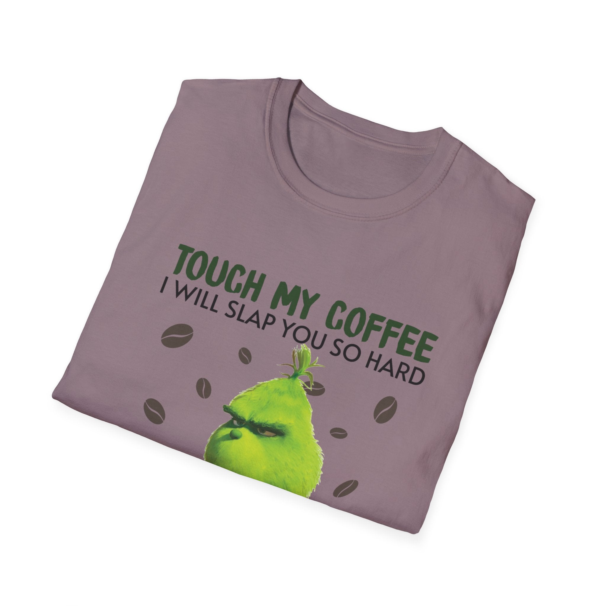 Funny Grinch Coffee T-Shirt, Unisex Tee for Coffee Lovers, Holiday Gift, Quirky Humor Shirt, Perfect for Christmas and Birthdays