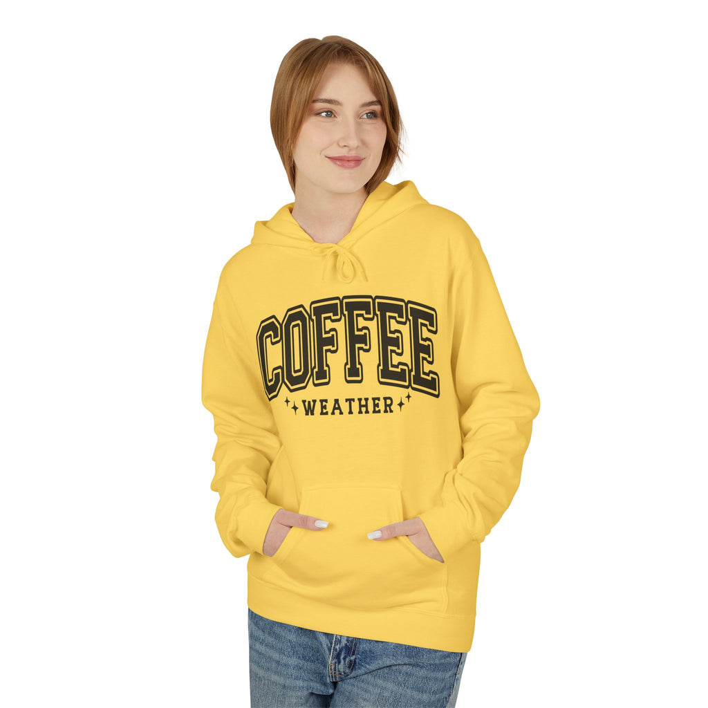 Cozy Coffee Weather Hoodie, Unisex Fleece Sweatshirt, Gift for Coffee Lovers, Fall Fashion, Casual Wear, Everyday Comfort