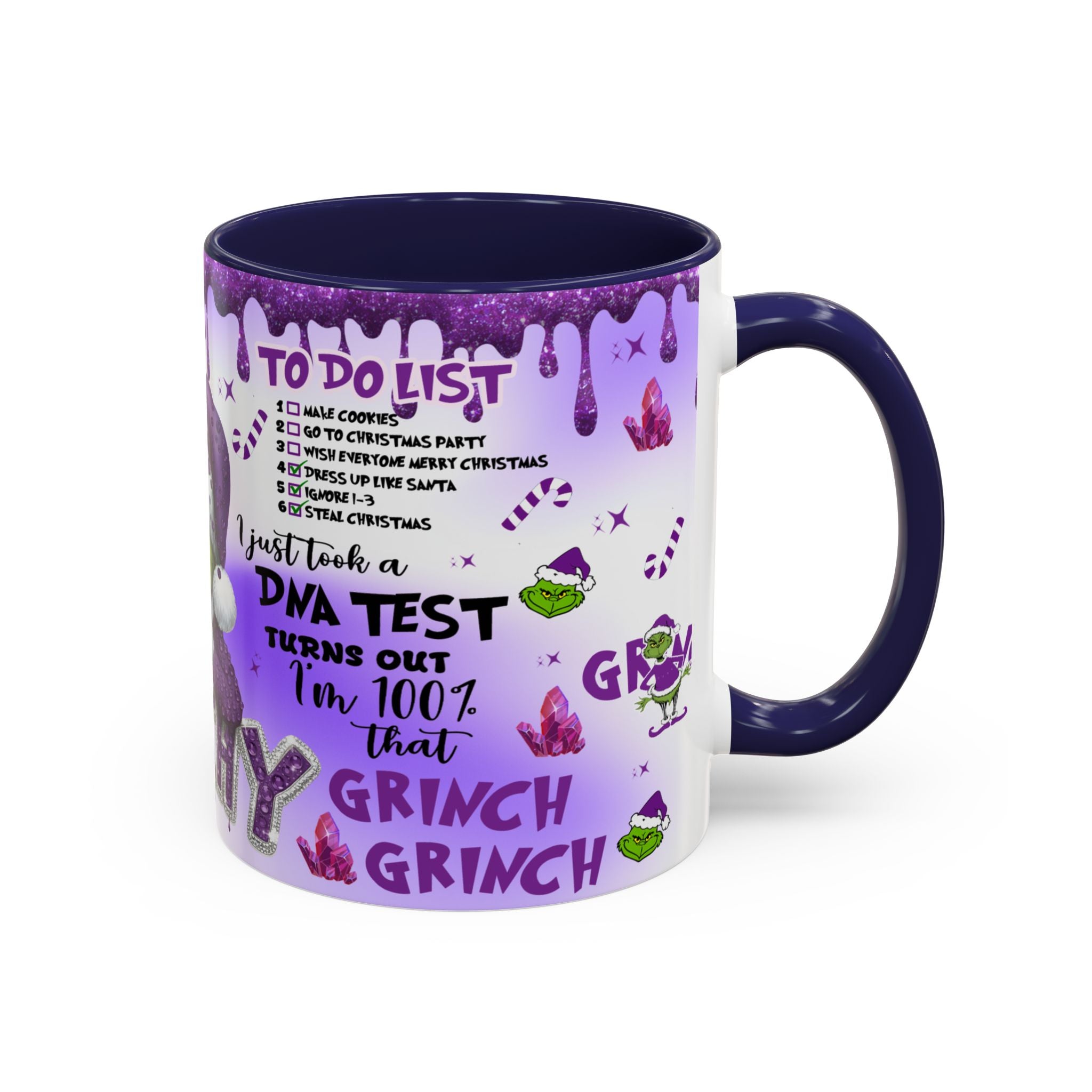 Grinchy Coffee Mug - Fun Holiday Mug, Christmas Gift, Office Decor, Grinch Lovers, DNA Test Humor