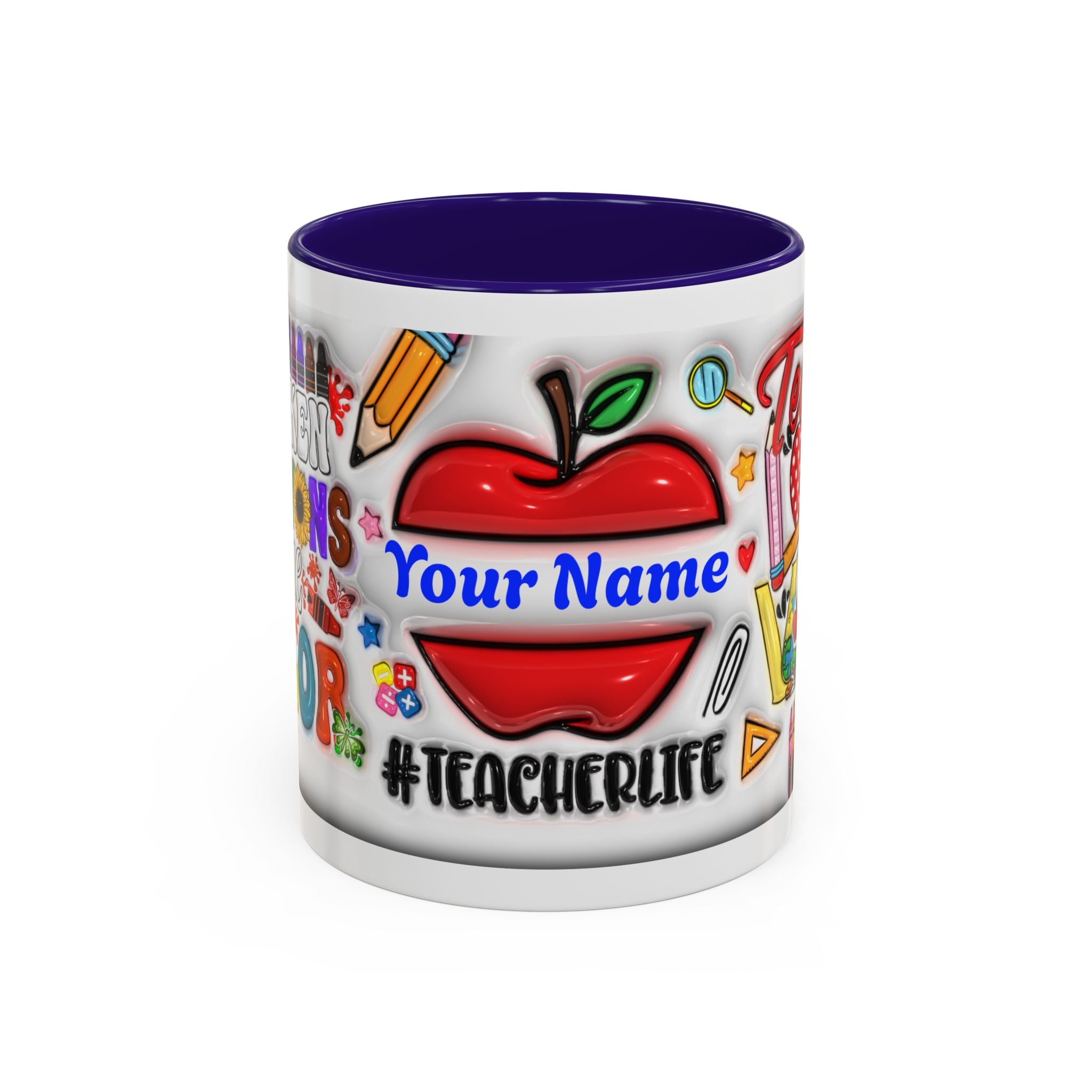 Personalized Teacher Mugs | Colorful 11oz & 15oz Coffee Cups | Fun Gift for Educators | Back to School | Teacher Appreciation
