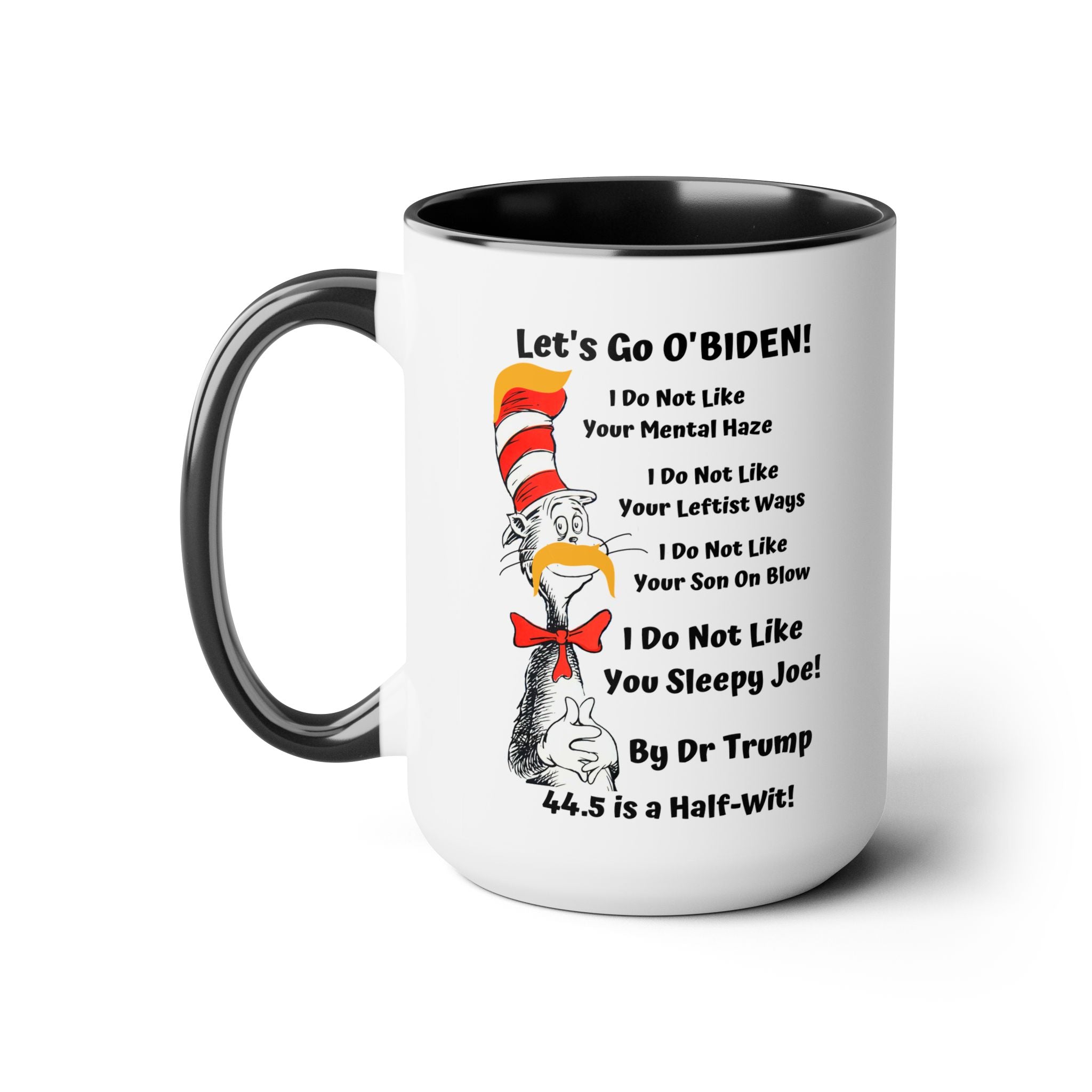 Dr. TRUMP and O'BIDEN 44.5 -  Two-Tone Coffee Mugs, 15oz