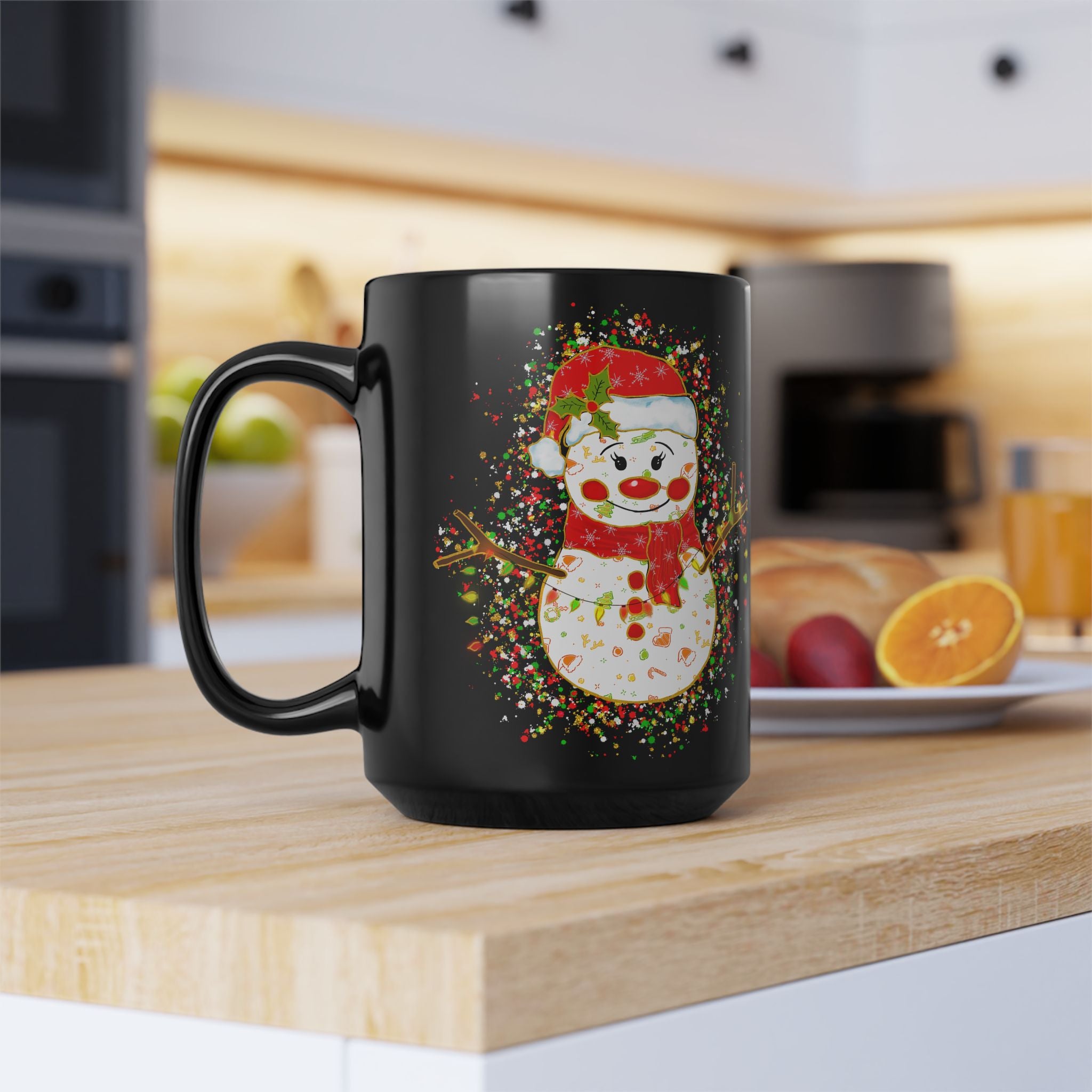 Festive Snowman Mug - Holiday Coffee Cup, Christmas Gift, Snowman Decor, Winter Mug, Hot Cocoa Mug